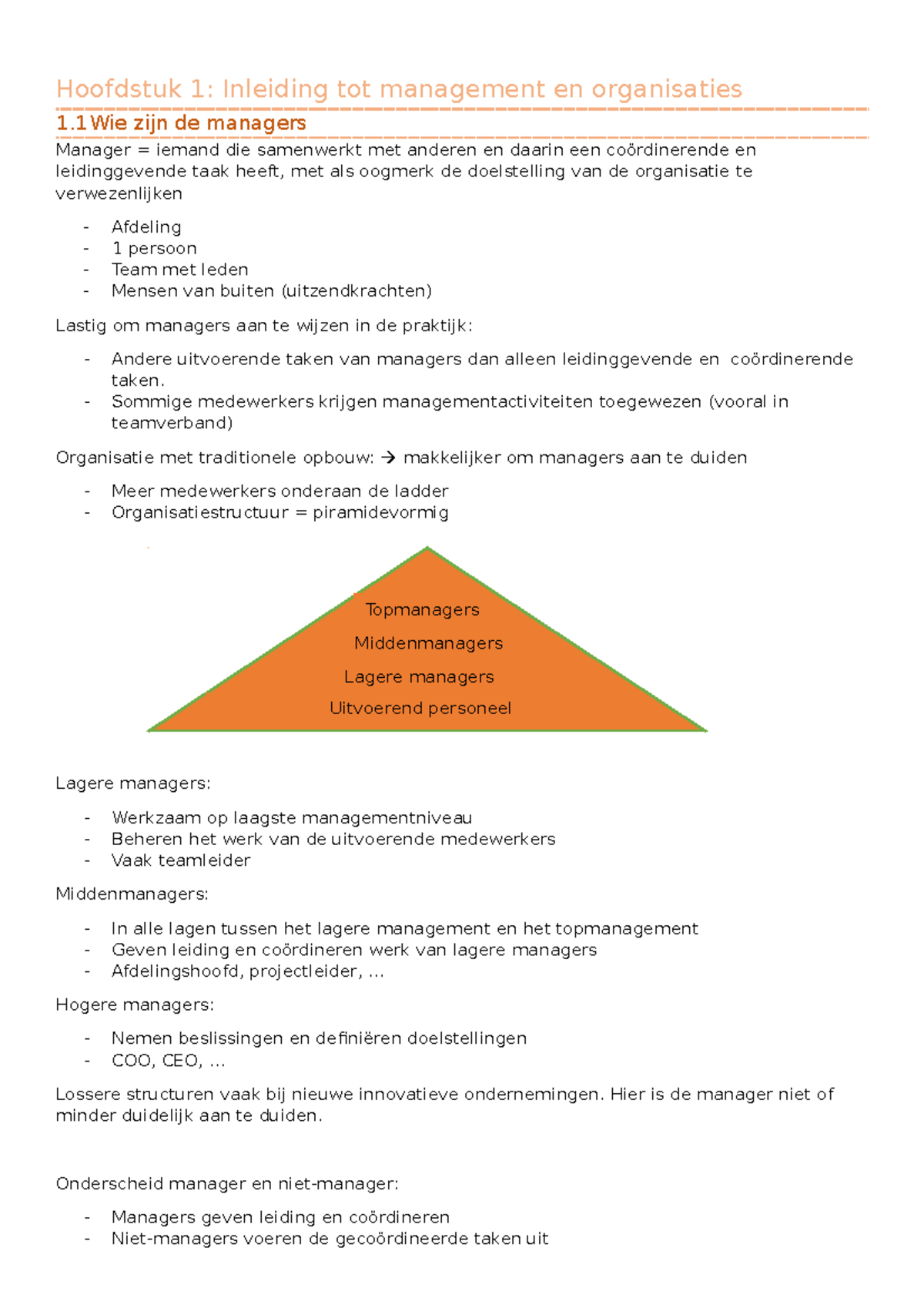 Samenvatting TMD - Hoofdstuk 1: Inleiding Tot Management En ...