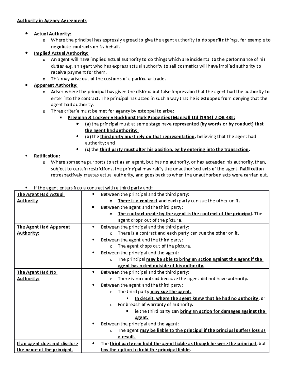 2. Authority in Agency Agreements - Authority in Agency Agreements ...