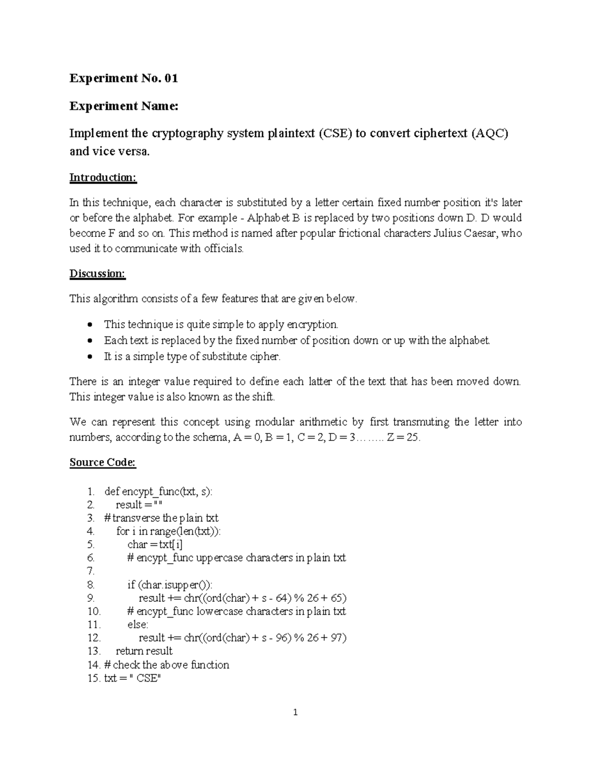 2. Network Lab Report This is a essential file Experiment No. 01