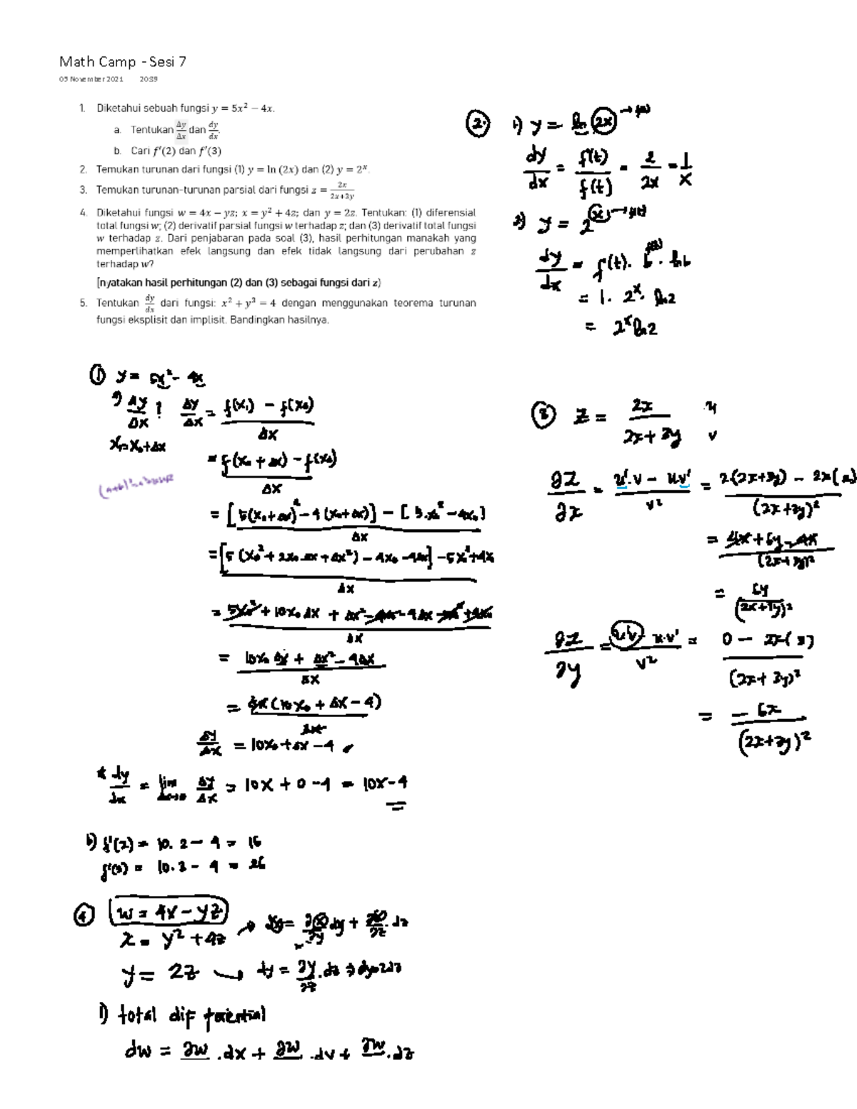 Latihan matematika dasar untuk ekonomi dan bisnis - Mathematics for ...