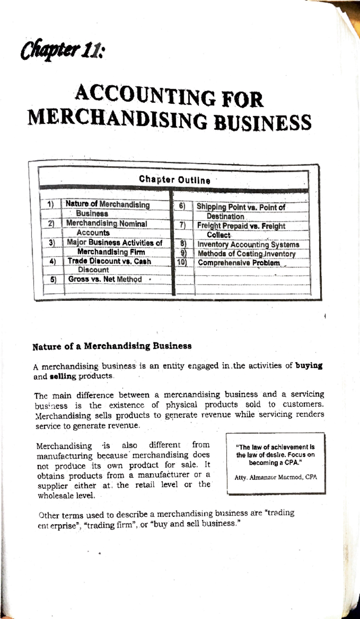 Accounting For Merchandising Business-1 Chapter 11 - BS In Accountancy ...