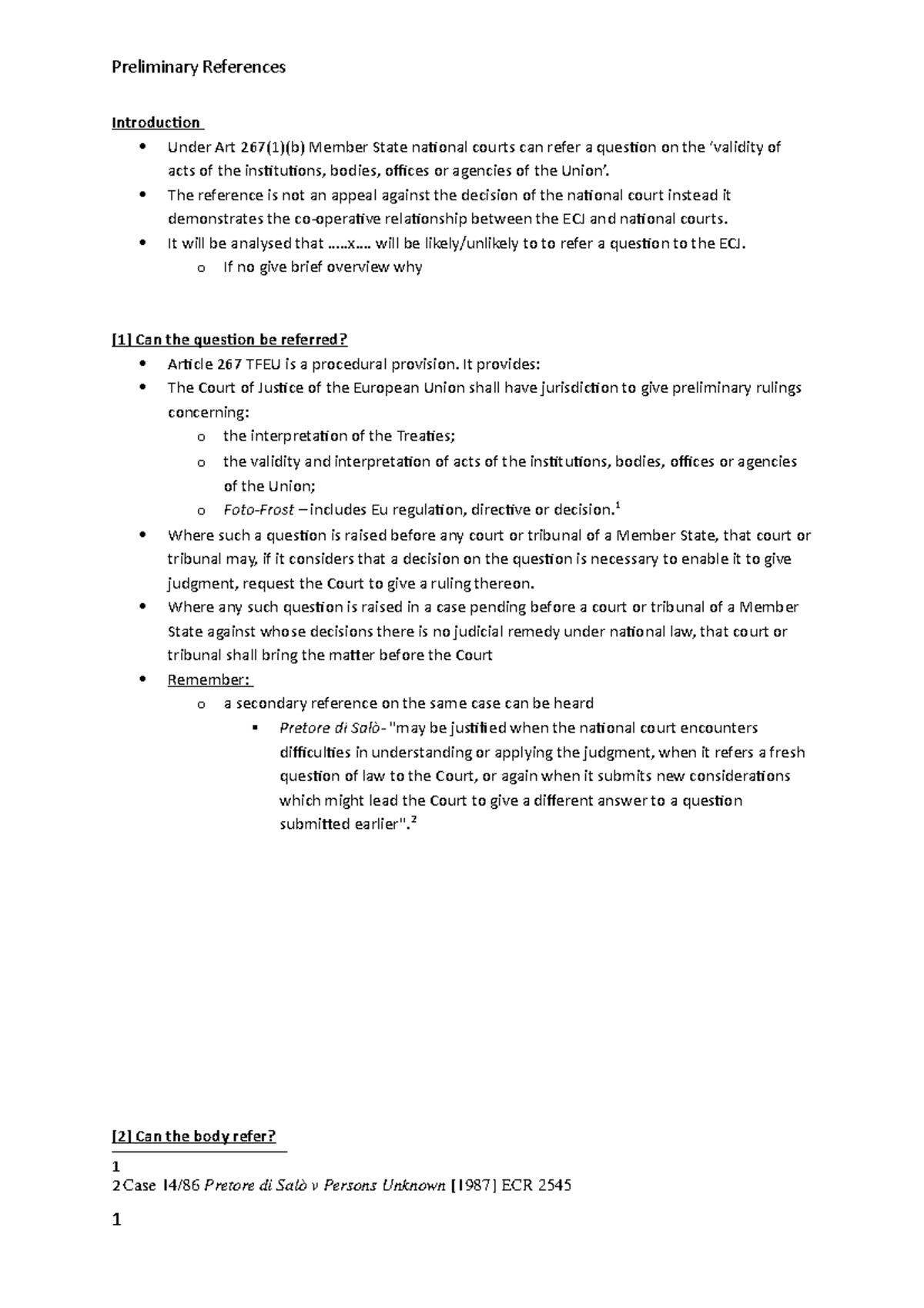 Preliminary reference PQ - how do it 1st class structure - Introduction ...