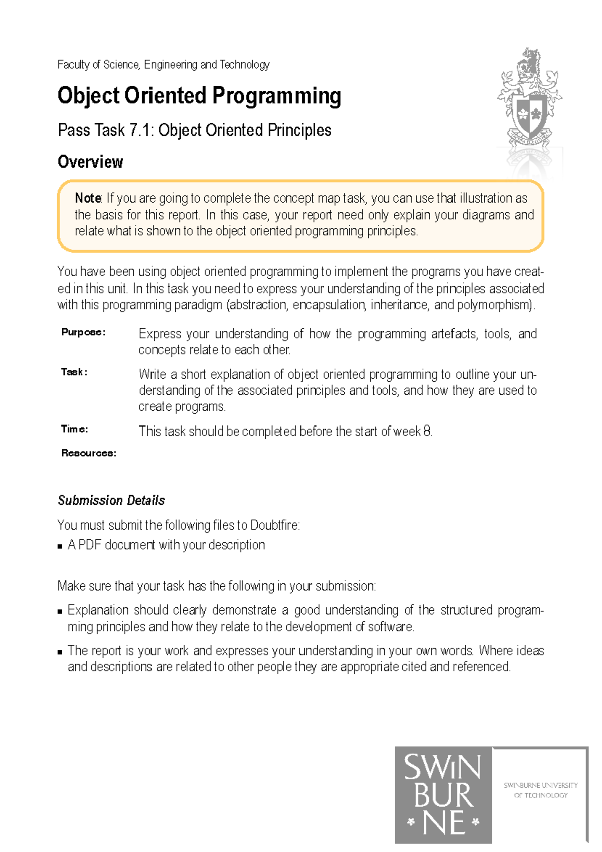 Pass Task 7 1 Object Oriented Principles Faculty Of Science Pass Task 7 1 Object Oriented Principles Faculty Of Science