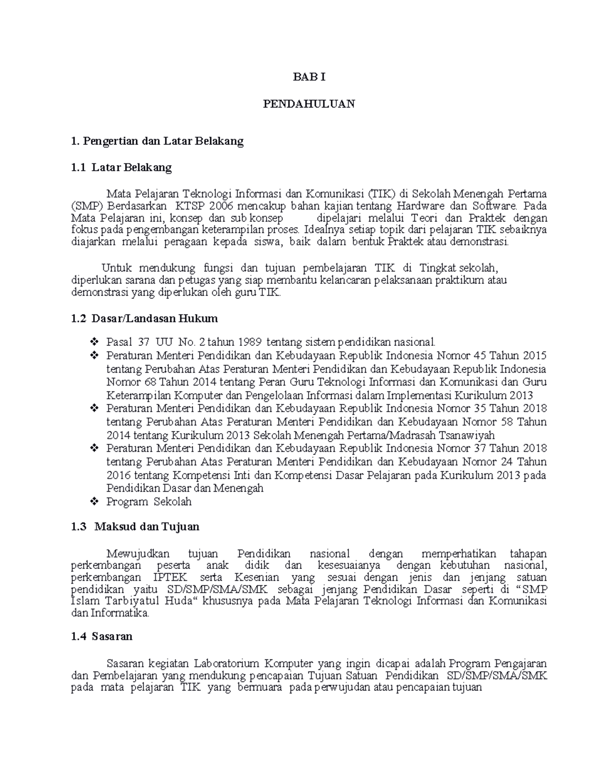 Program Kerja Lab doc Proker Lab BAB I PENDAHULUAN Pengertian dan