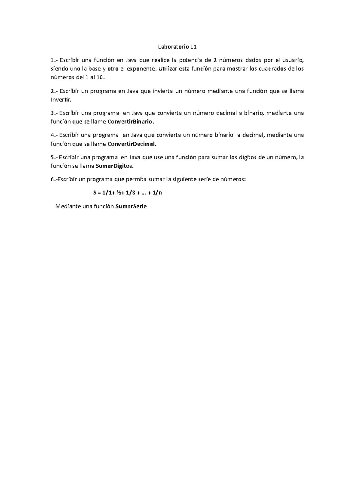 Laboratorio 11 Practica Laboratorio 11 1. Escribir una función en