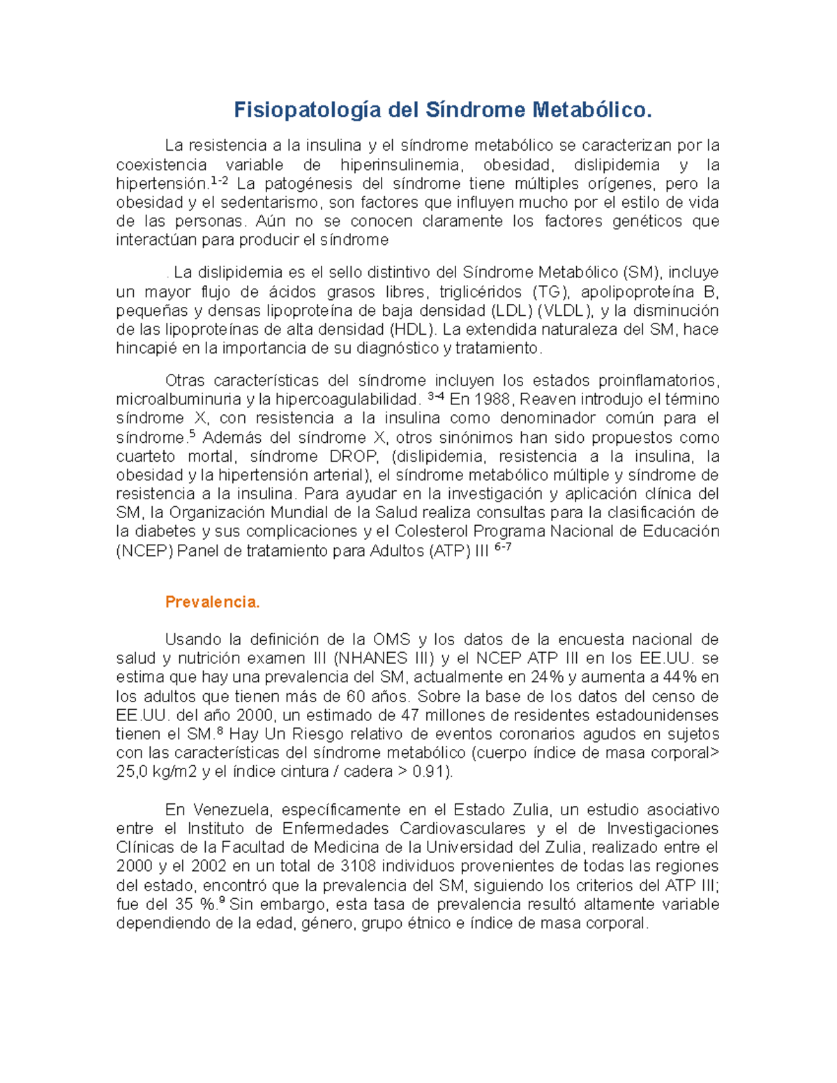 Fisiopatologia hipertension arterial resumen ejecutivo