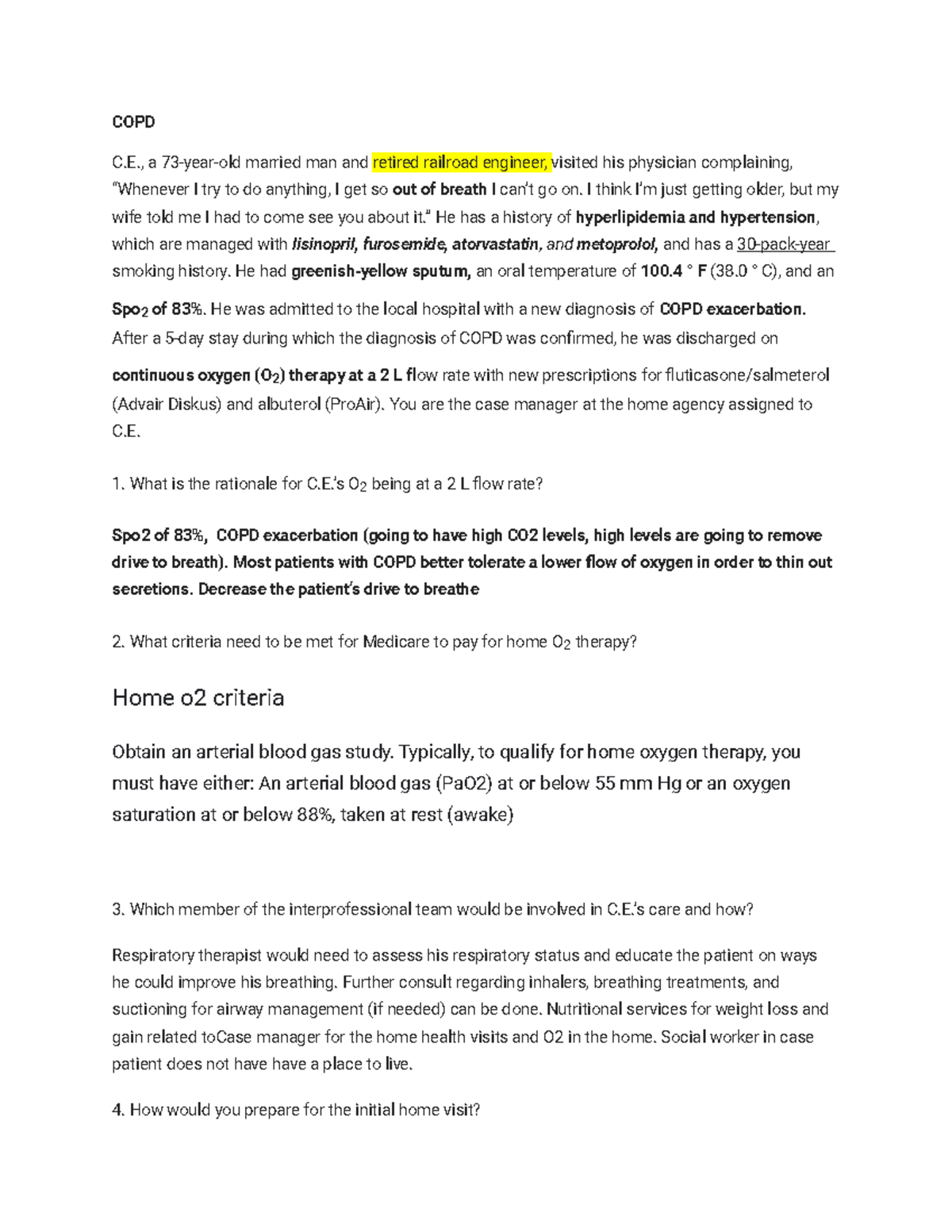 copd case study with answers