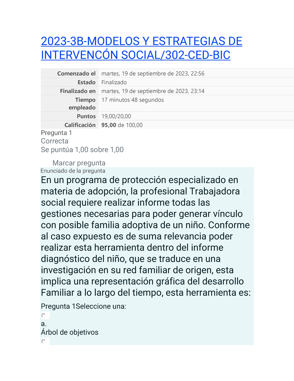 Examen Modelos Y Estrategias De La Intervencion Social B