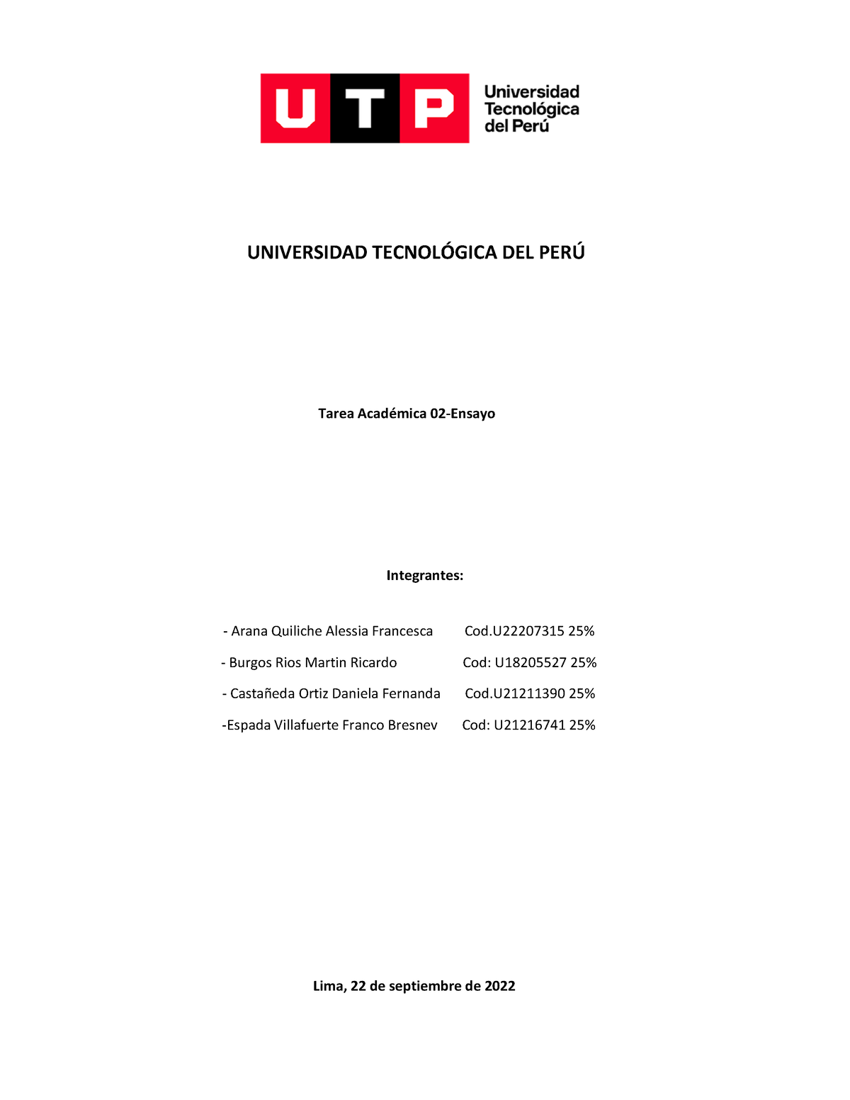 Semana 12 Tarea Academica 02 Parte 1 Ensayo - UNIVERSIDAD TECNOL”GICA ...