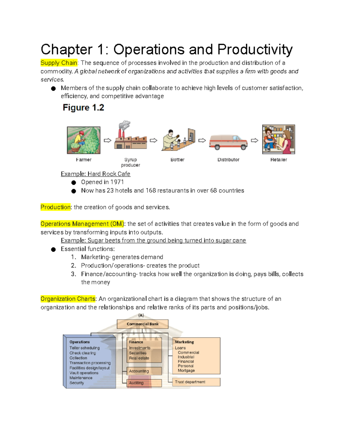 Operations Management Lecture Notes - Chapter 1: Operations And ...