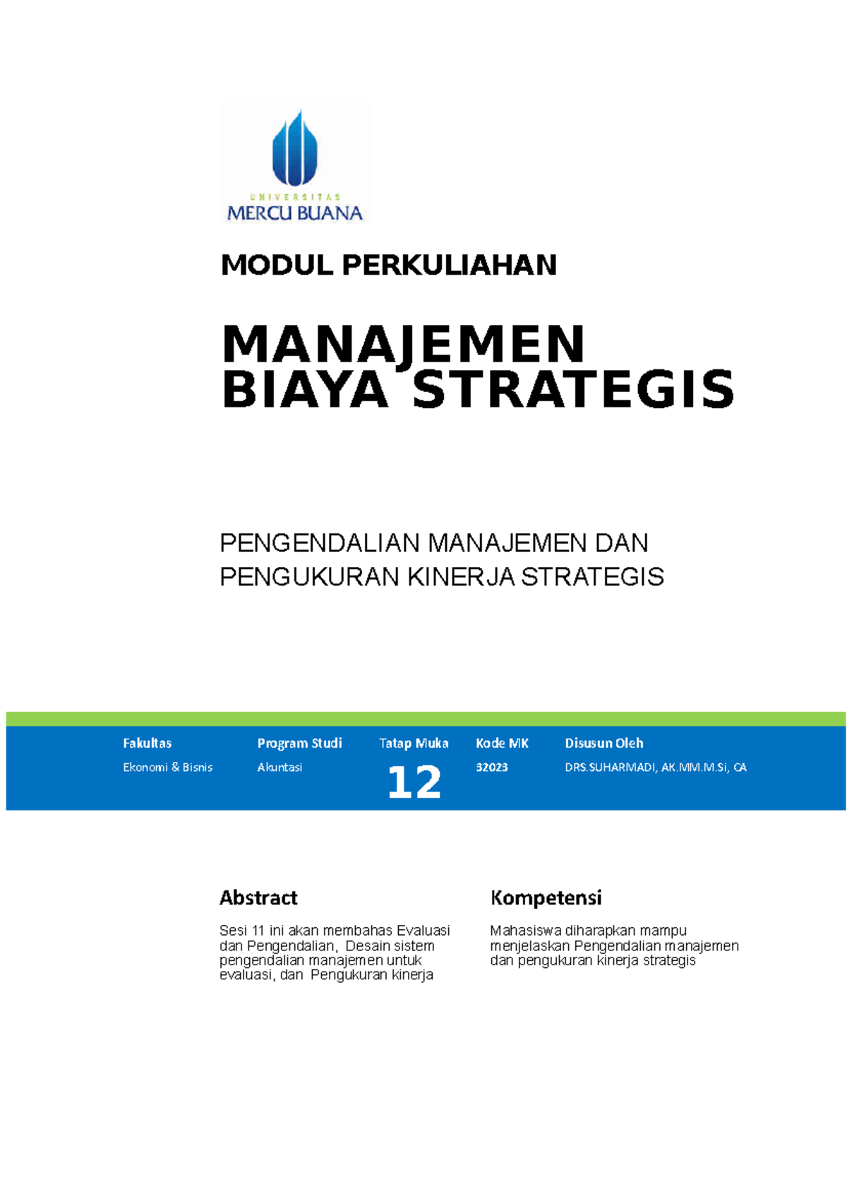 Modul Manajemen Biaya Strategis [TM12] - MODUL PERKULIAHAN MANAJEMEN ...