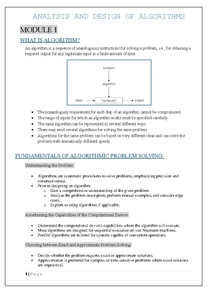 Module 2 ADA - ANALYSIS AND DESIGN OF ALGORITHMS MODULE 2 BRUTE FORCE ...