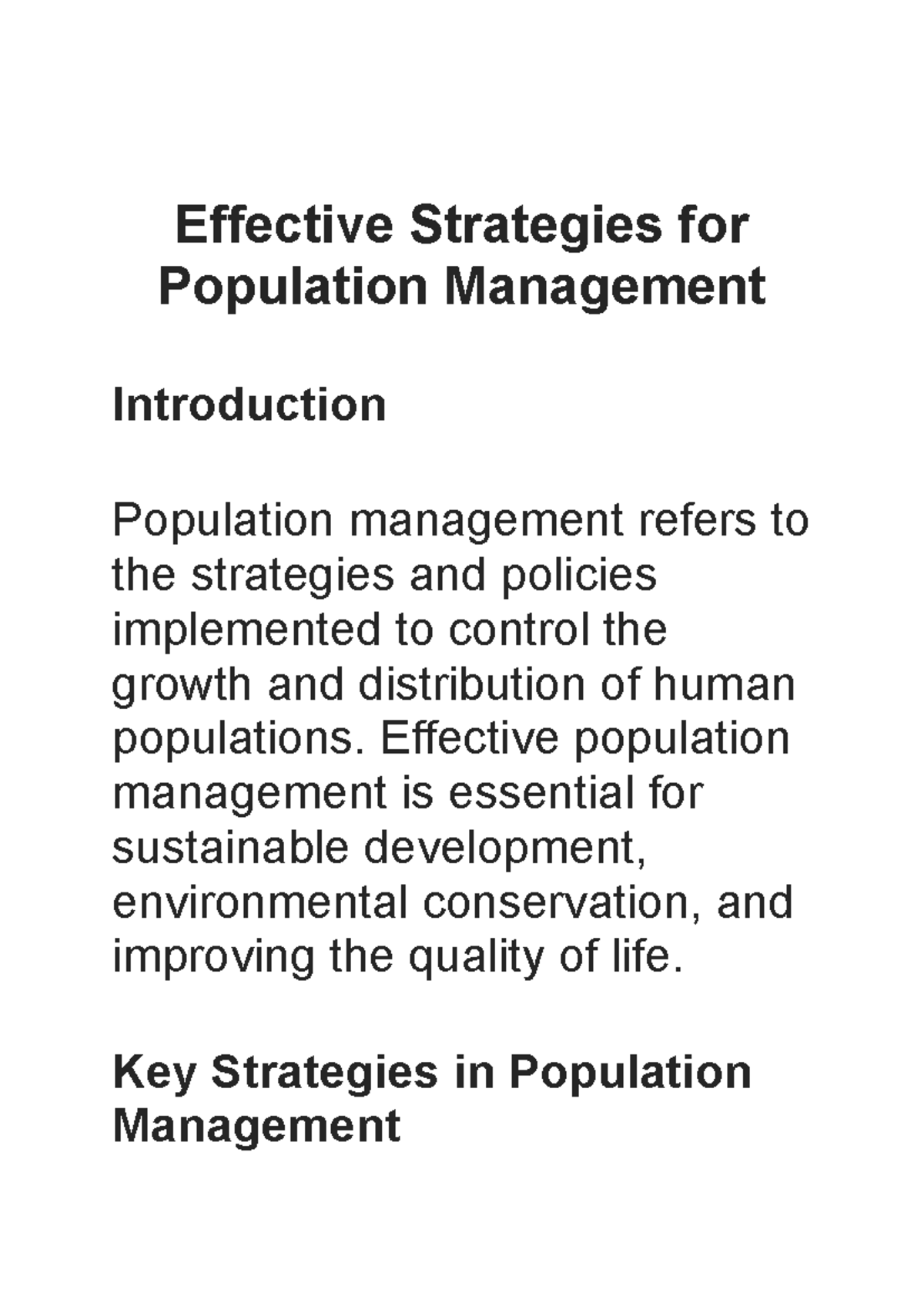 Population management through the phylogenetic system - Effective ...