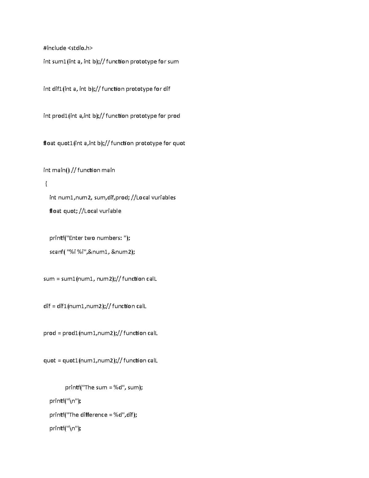 Assignment No. 4 Functions - Intermediate programm - OLFU - Studocu