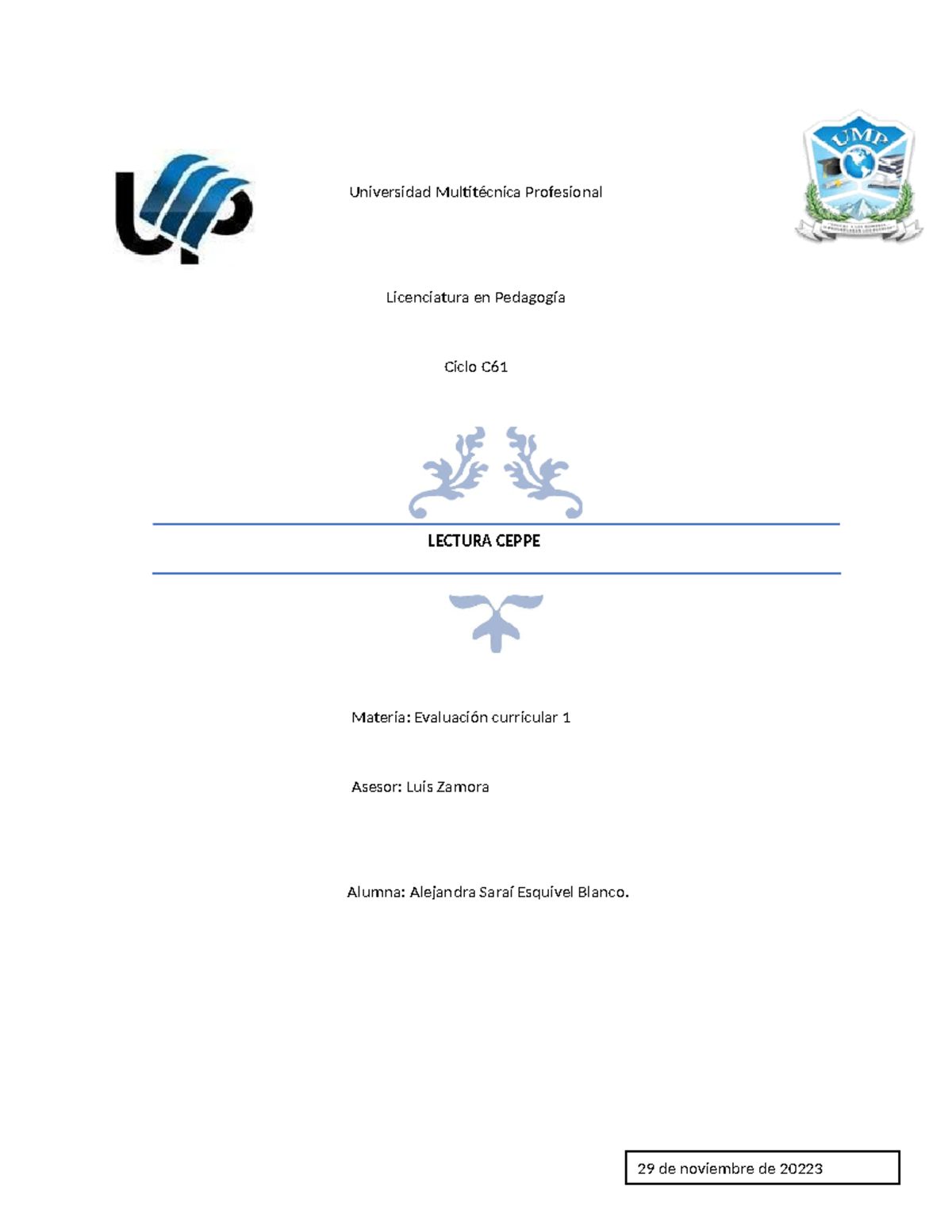 Reporte de Lectura- Ceppe-Alejandra Esquivel-PED - Universidad ...