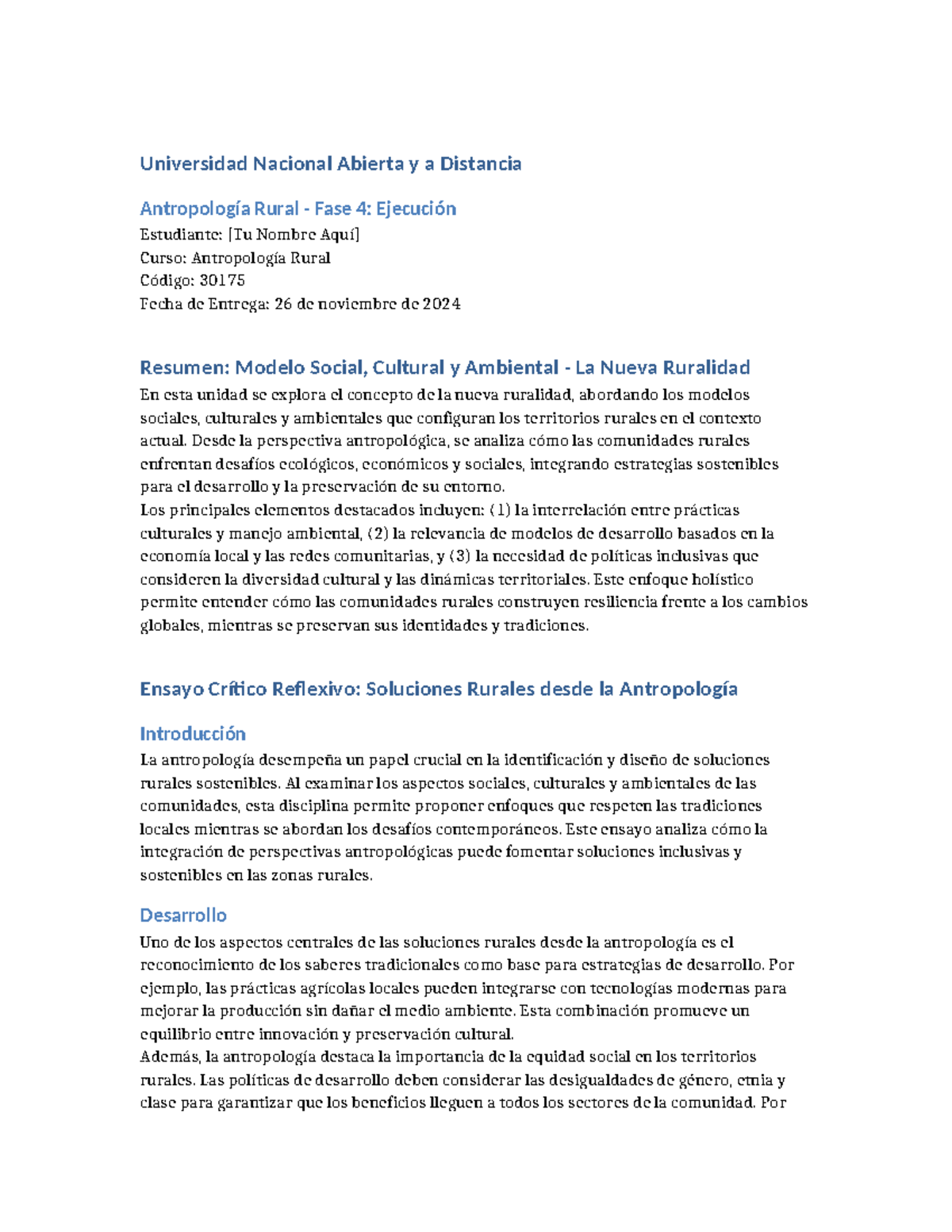 Antropologia Rural Fase 4 - Universidad Nacional Abierta y a Distancia ...