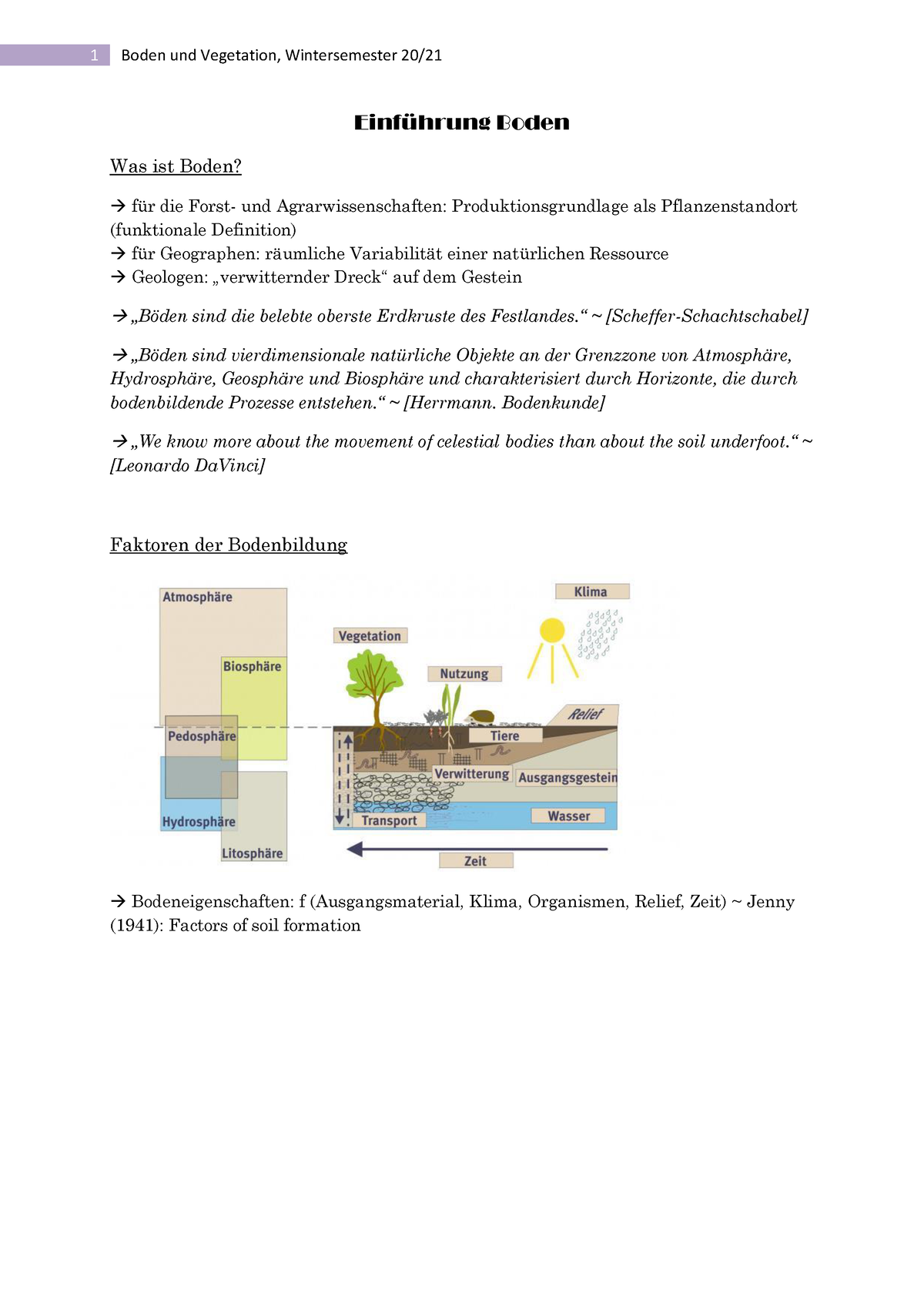 Boden Und Vegetation - Zusammenfassung - Einf ̧hrung Boden Was Ist ...