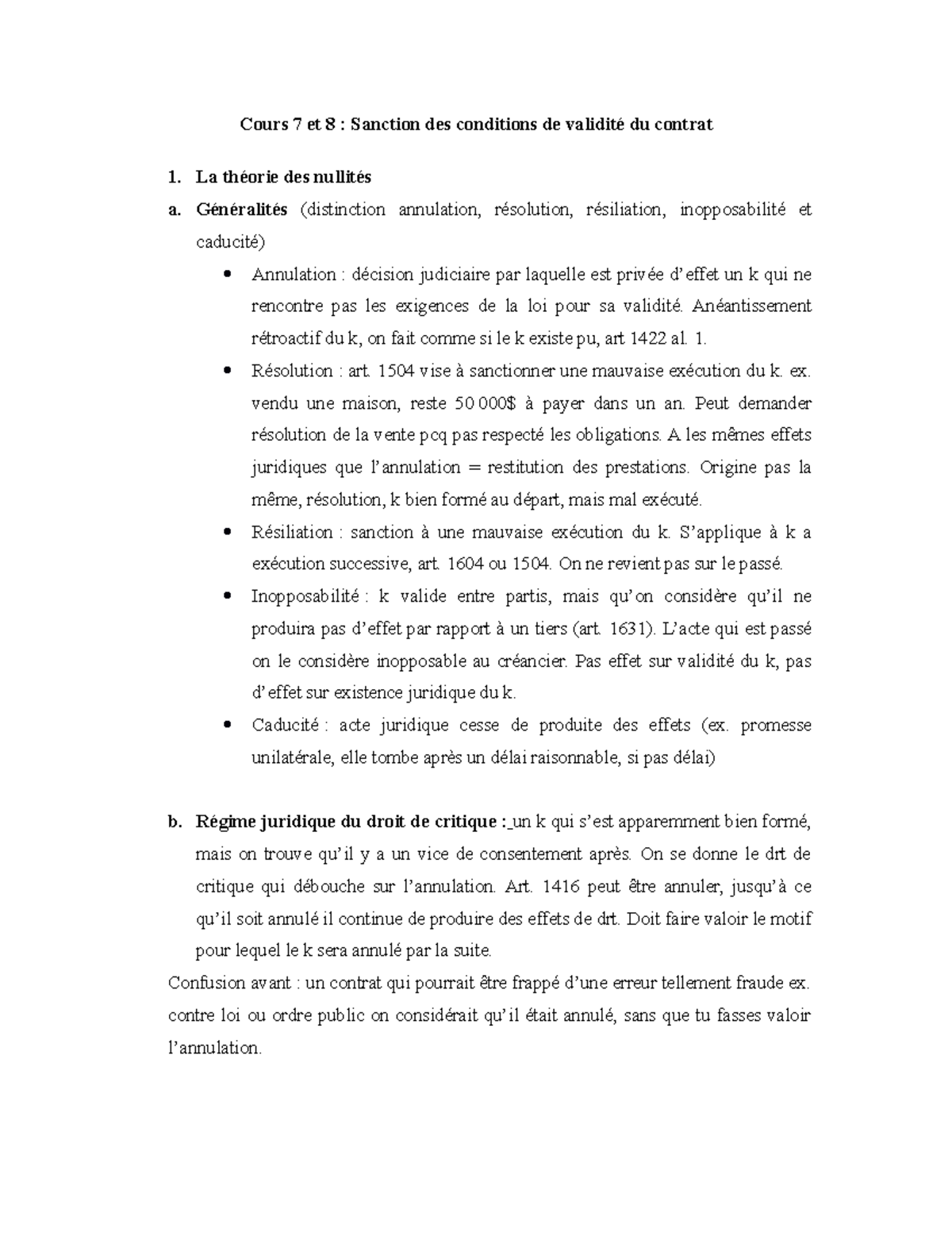 Cours 7 et 8 Sanction des