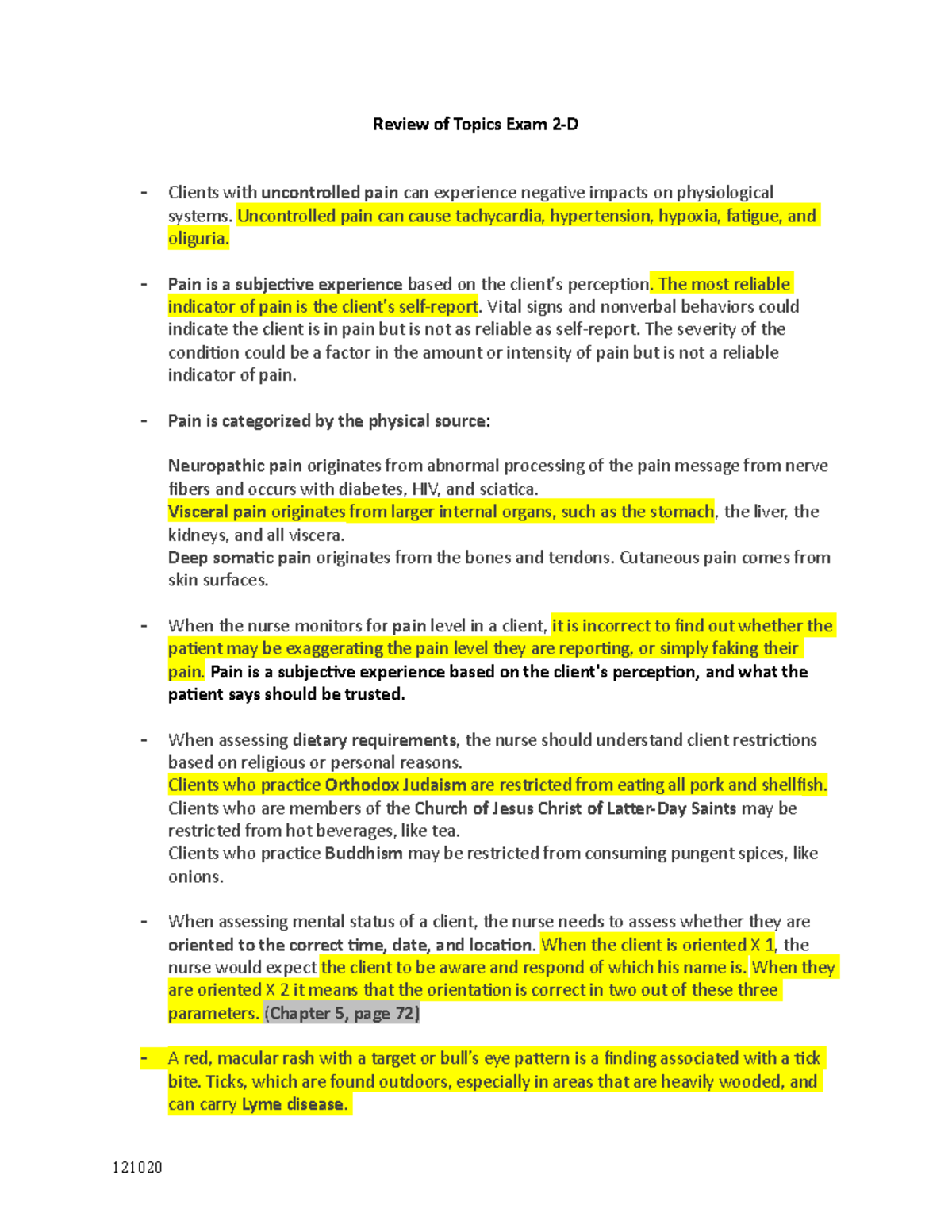 Review of Topics Exam 2 (Last Update) - Review of Topics Exam 2-D ...