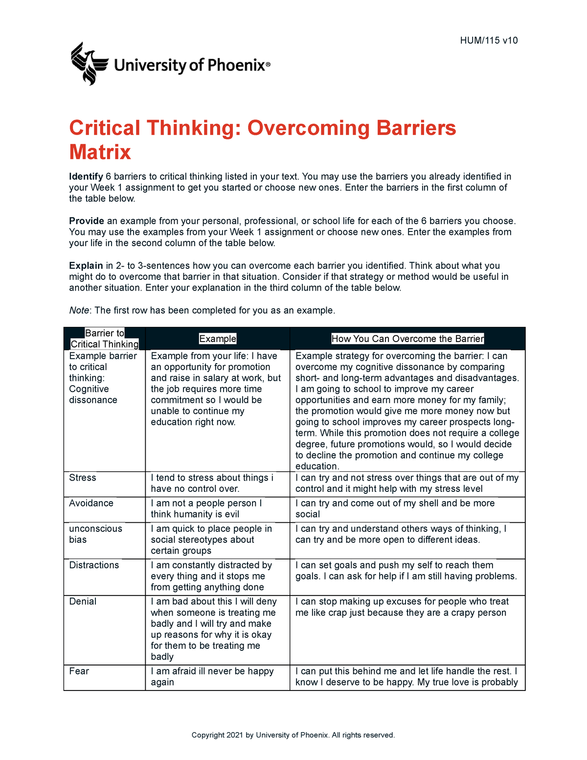 critical thinking overcoming barriers