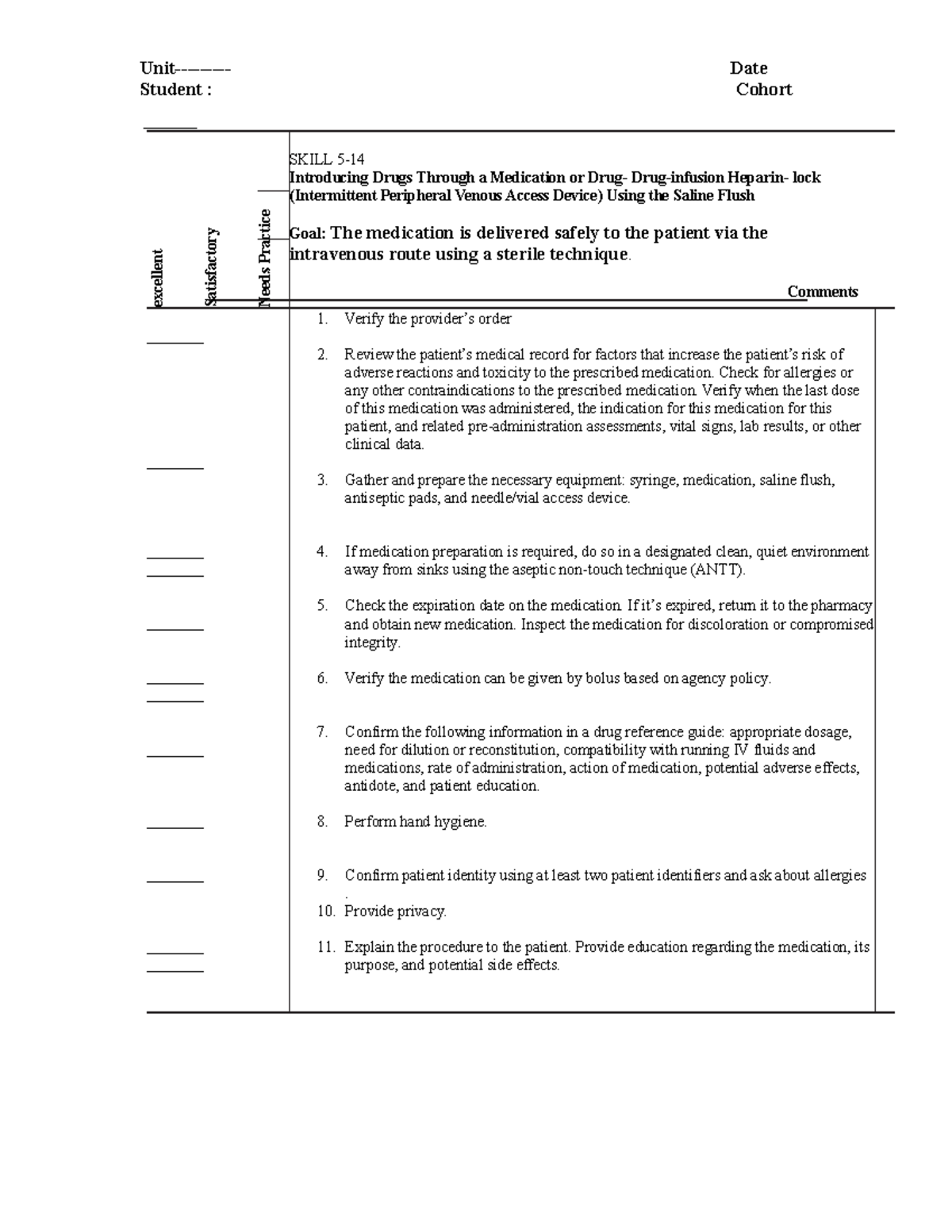 checklist-iv-push-intermittent-iv-medication-via-hep-lock-student