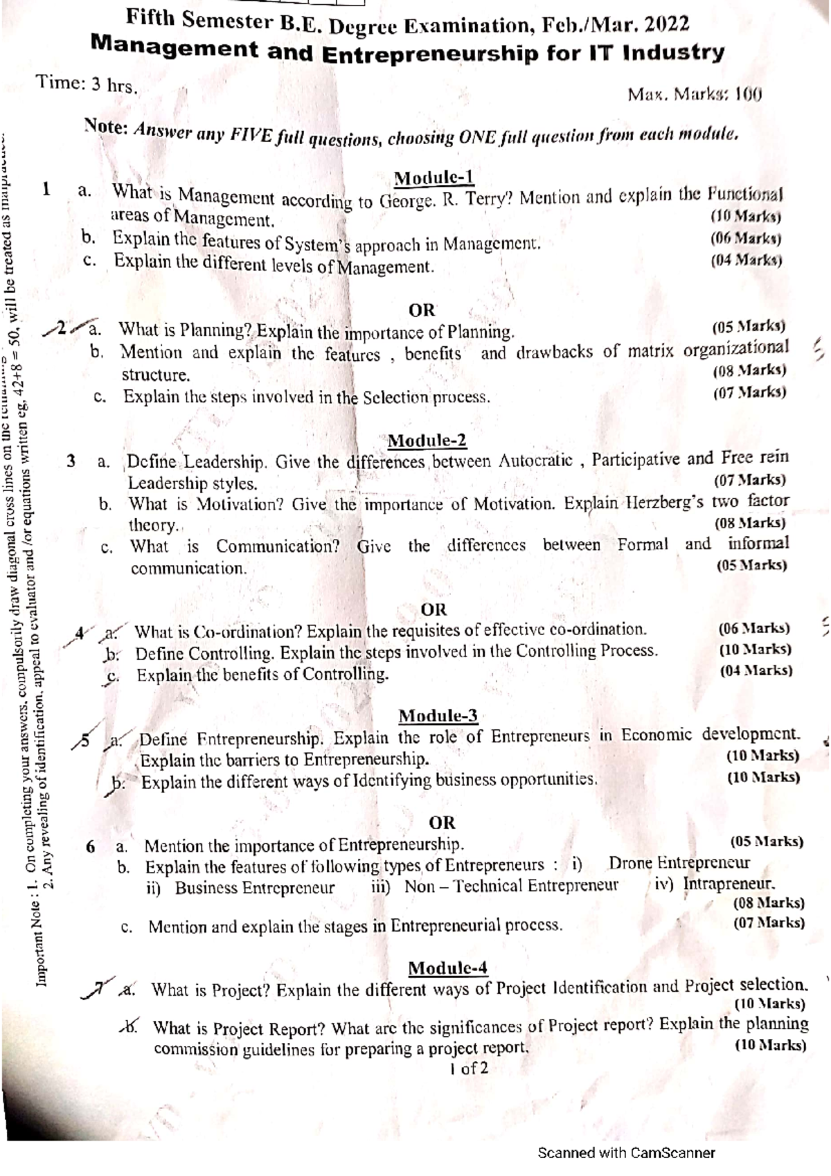 18ME51QP - Engineering mathematics - Studocu
