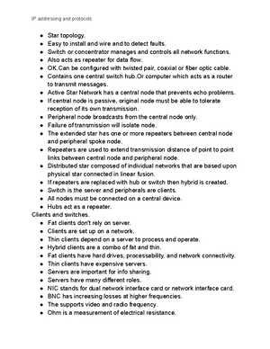 College notes 10 - Wide area networks. - IP addressing and protocols I ...