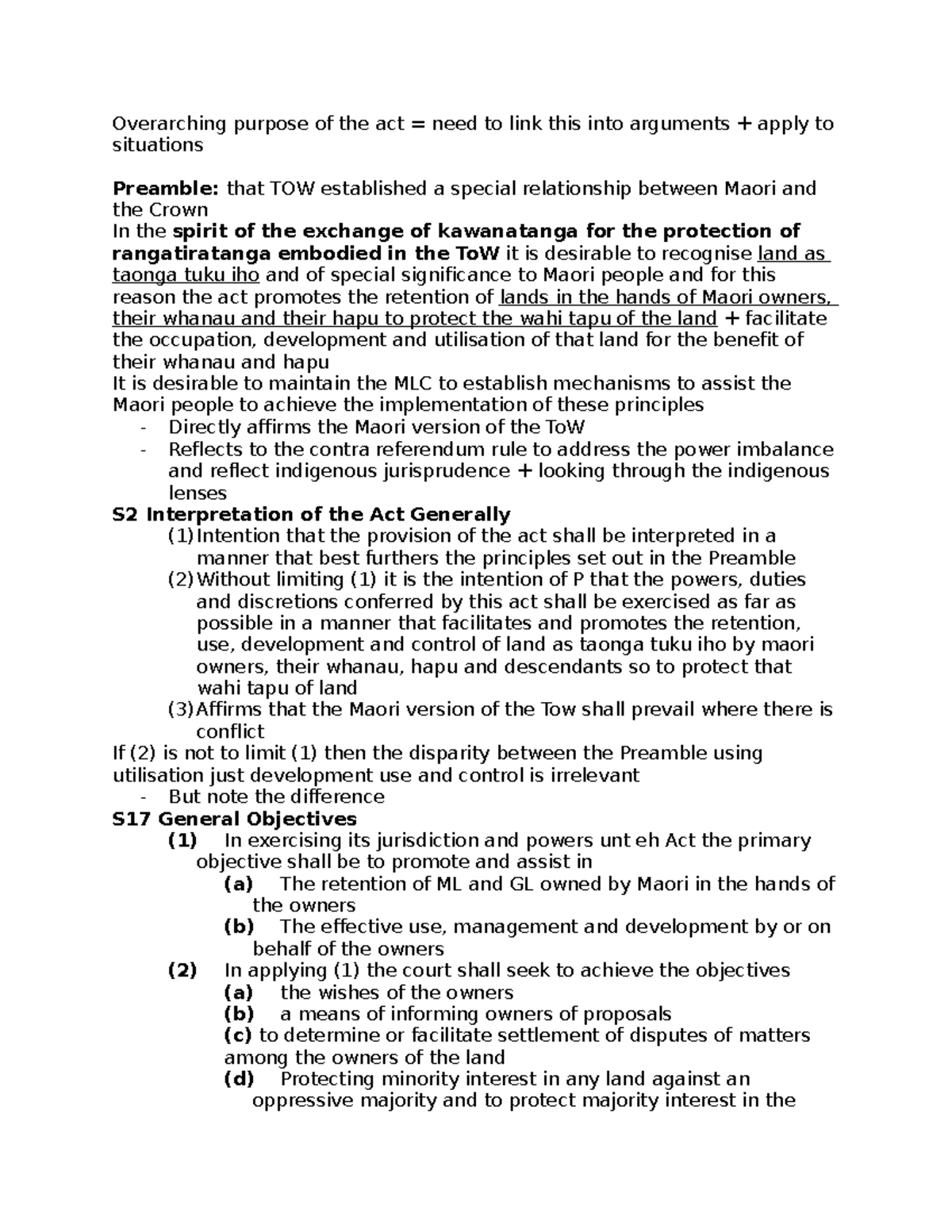 455 exam notes - Overarching purpose of the act = need to link this ...