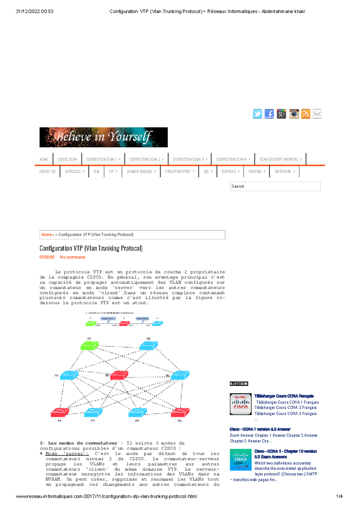 Configuration VTP Vlan Trunking Protocol Reseaux Informatiques ...