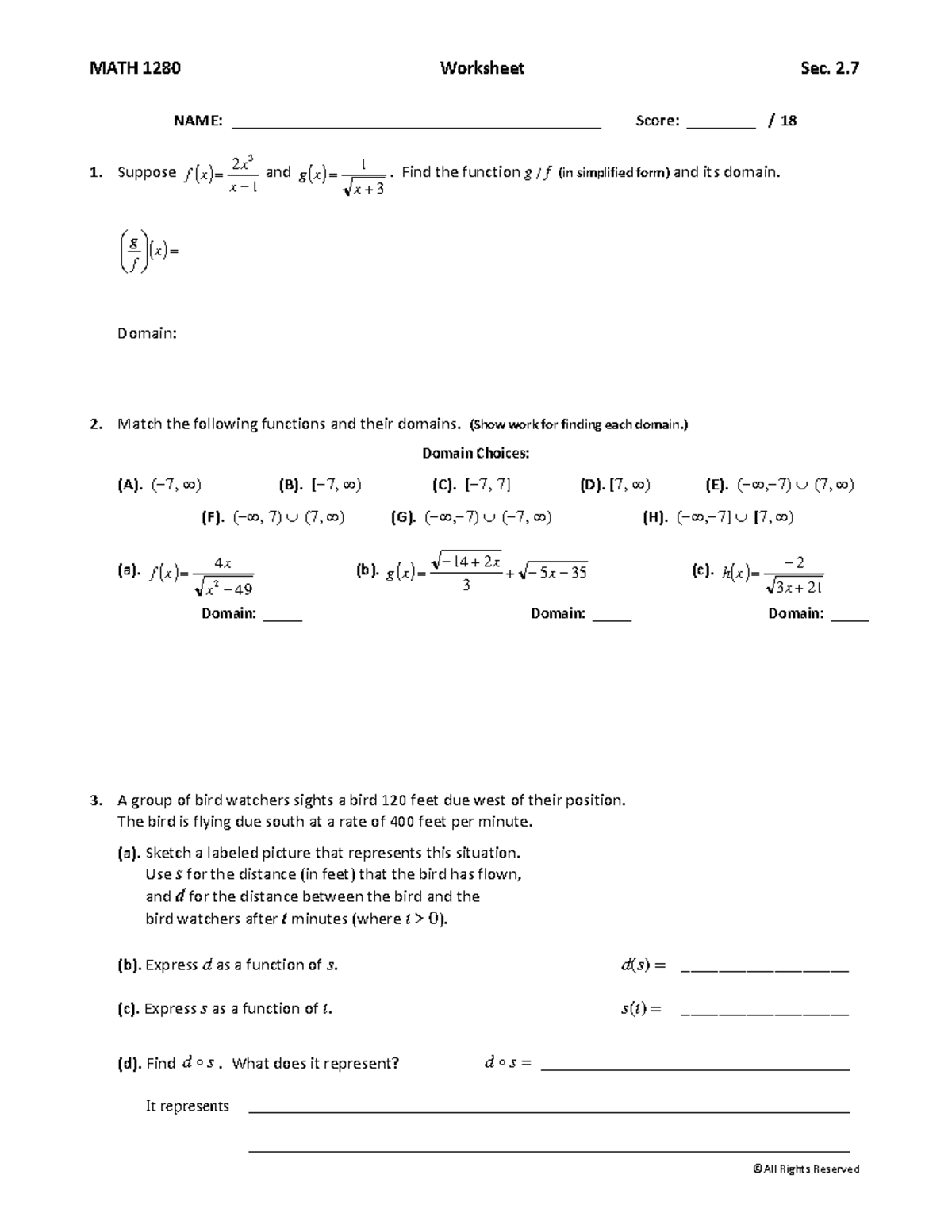 MATH 1280 - WSh 2.7 - Notes - MATH 1280 Worksheet Sec. 2. ©All Rights ...