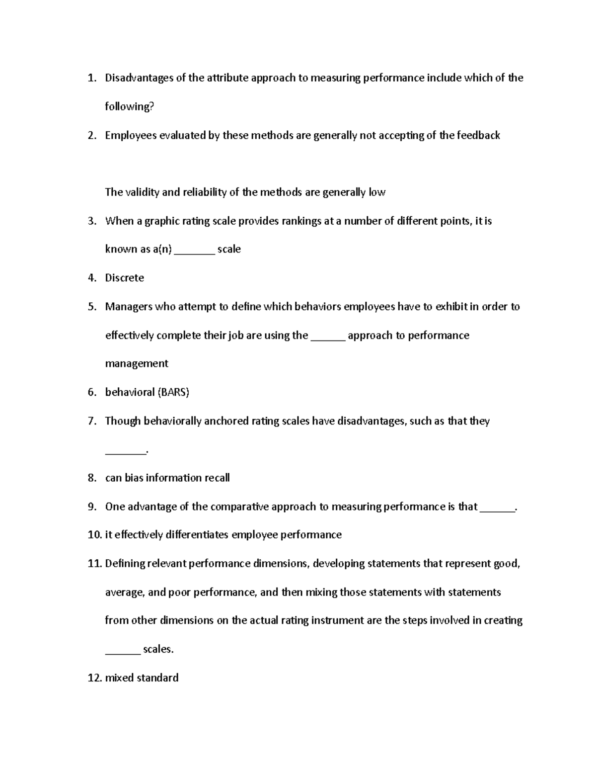 Busmgt 301 42 - notes - Disadvantages of the attribute approach to ...