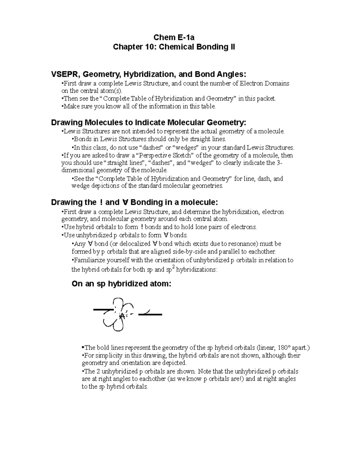 Chapter 10 Notes Review General Chemistry - Chem E-1a Chapter 10 ...