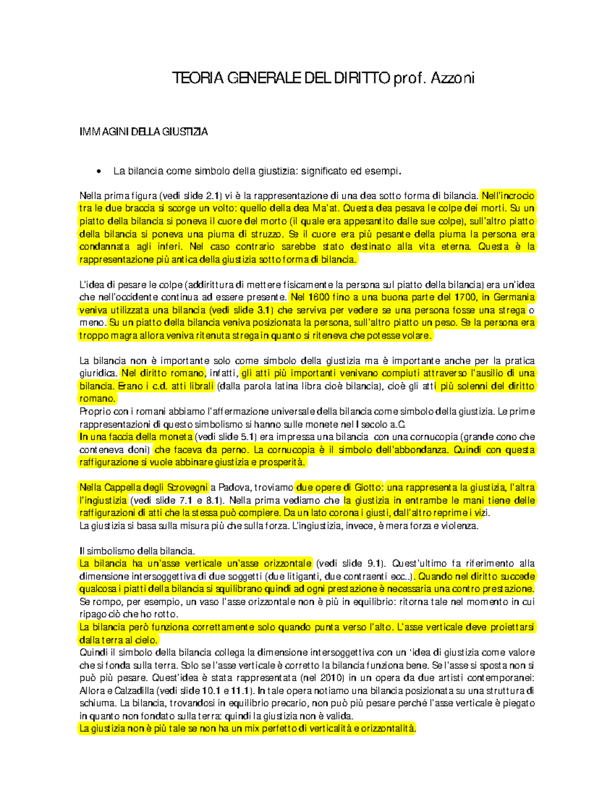 Teoria Generale DEL Diritto - TEORIA GENERALE DEL DIRITTO Prof. Azzoni ...