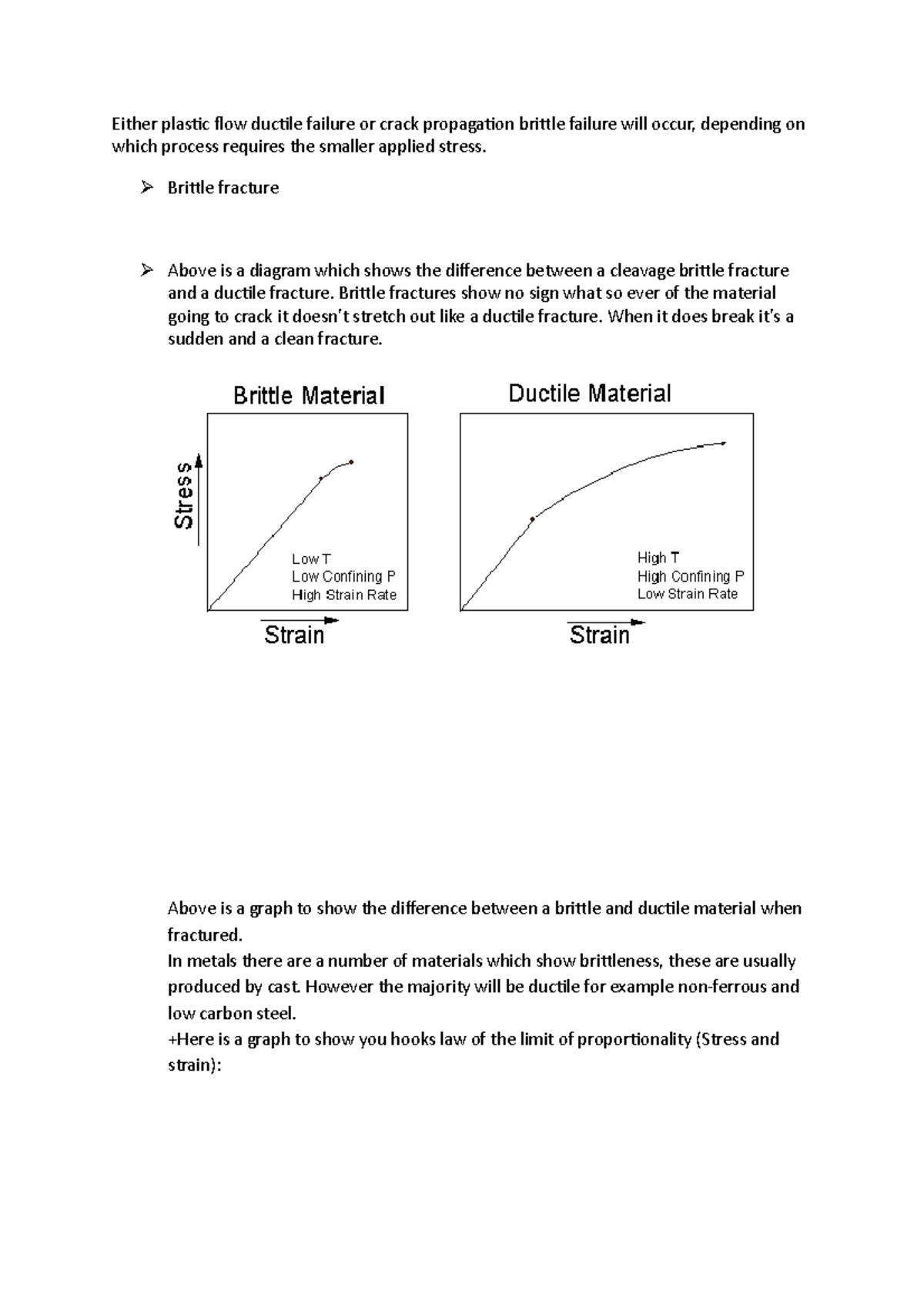 Uni work 8 N/A Either plastic flow ductile failure or crack