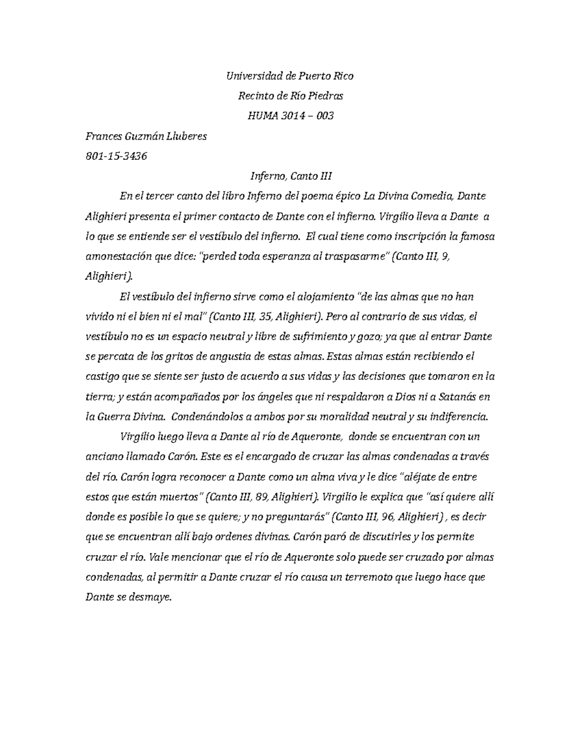 Resumen Canto 3 Humanidades De Grecia A Bizantio Huma3013 Upr Studocu
