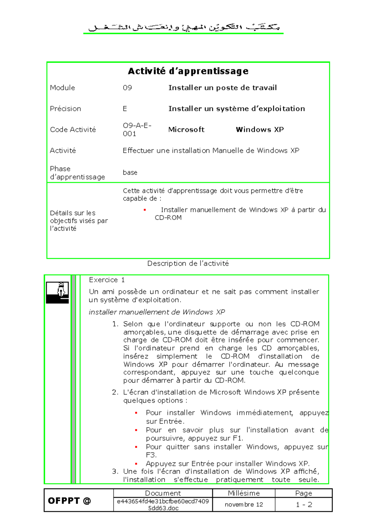 09 A E 001 - Module-TSDM-Installation-d-un-poste-informatique ...