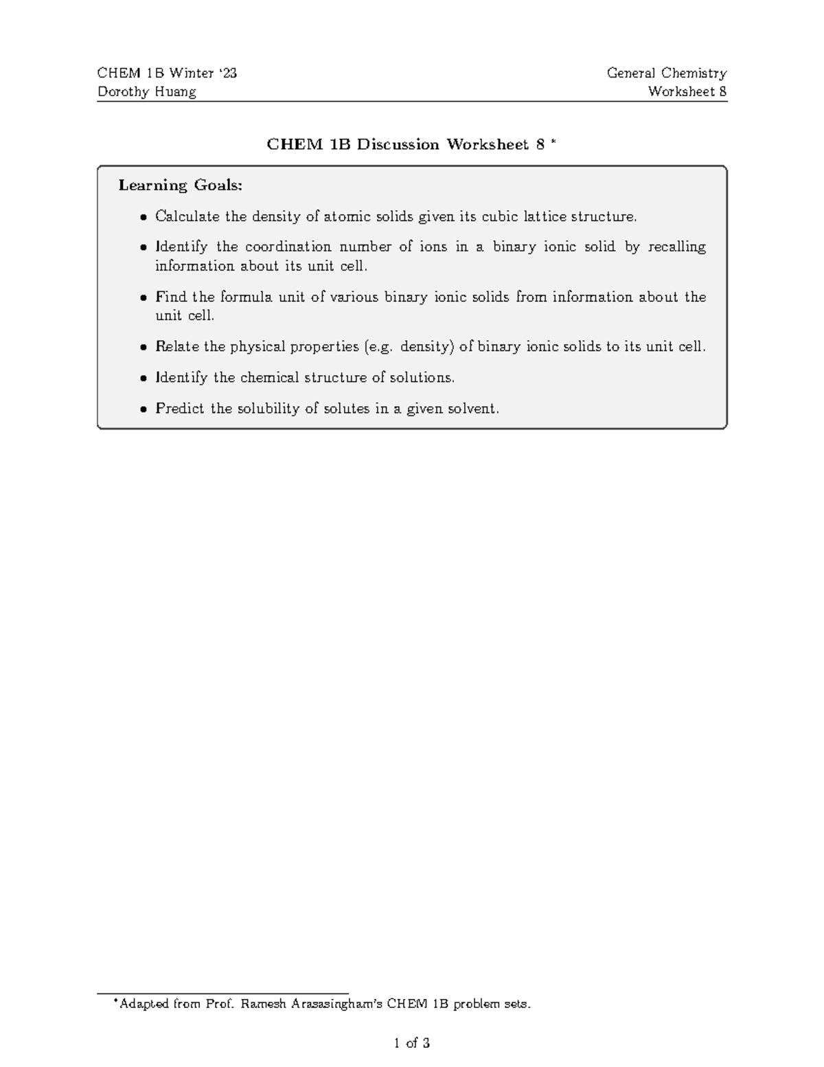 WS8 Q DH Rev - Huang Discussion Ws Answer Key. - CHEM 1B Winter ...