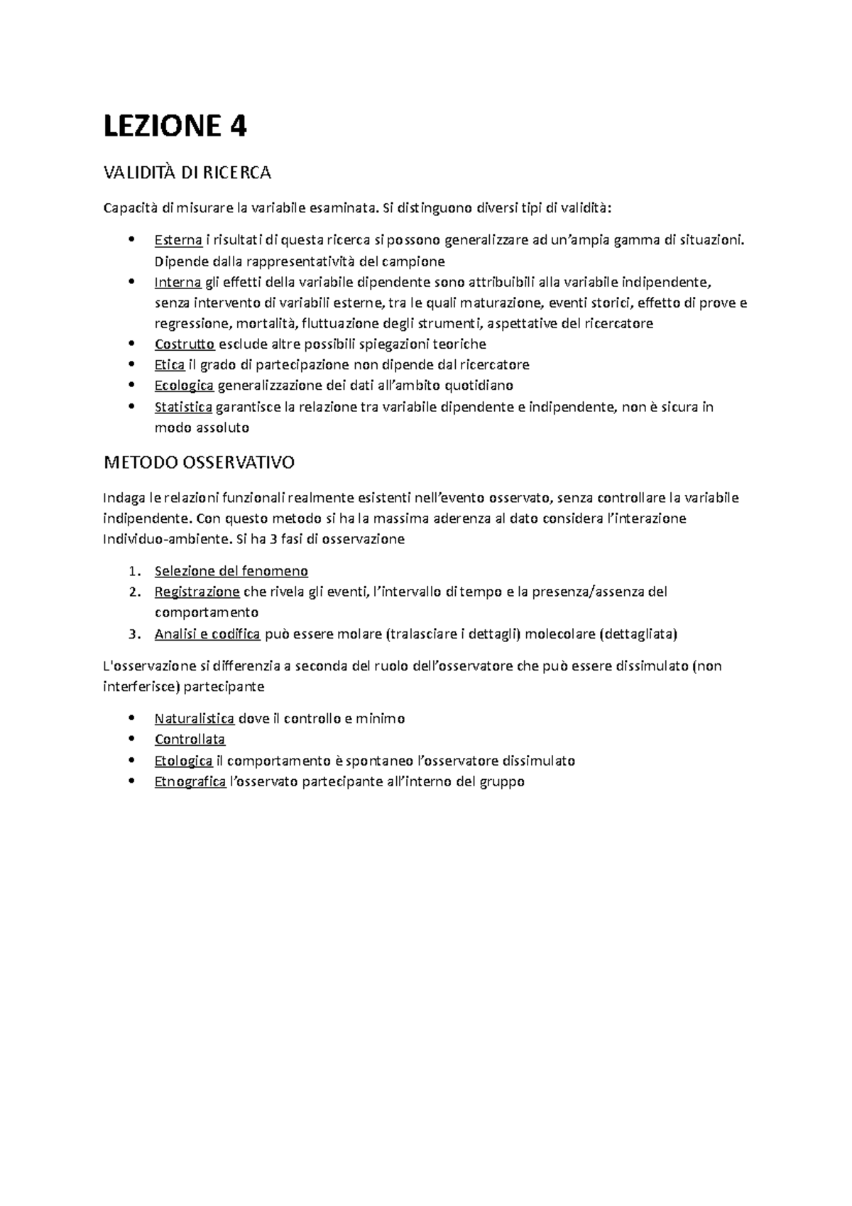 Lez 4 - LEZ 4 - Psicologia dell'apprendimento - Uniecampus - Studocu
