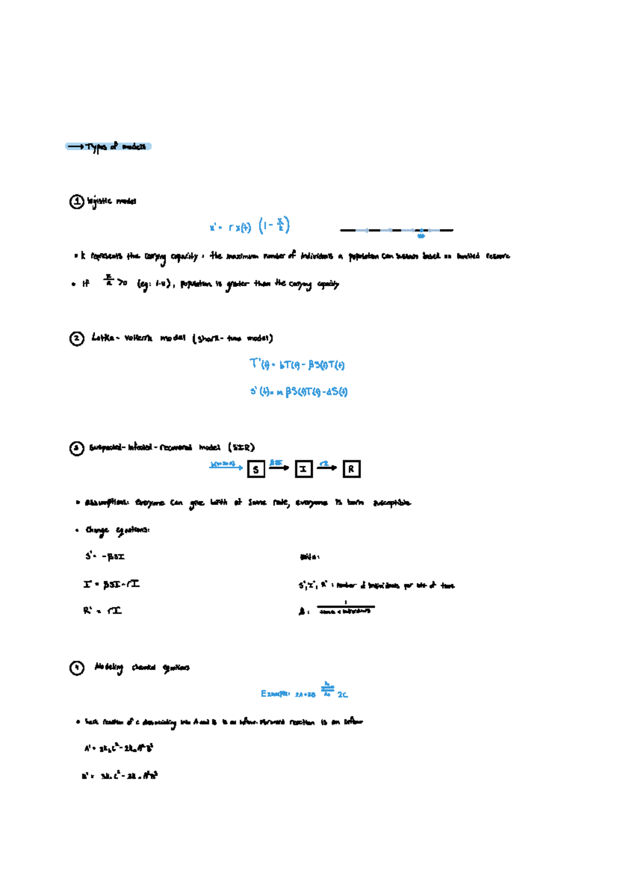 LS30A Final Summary Sheet - Typesofmodels 1 Logisticmodel P R X T L Age ...