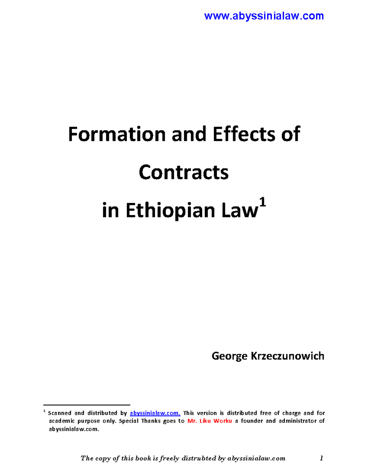 Formation and Effects of Contracts - Formation and Effects of Contracts ...