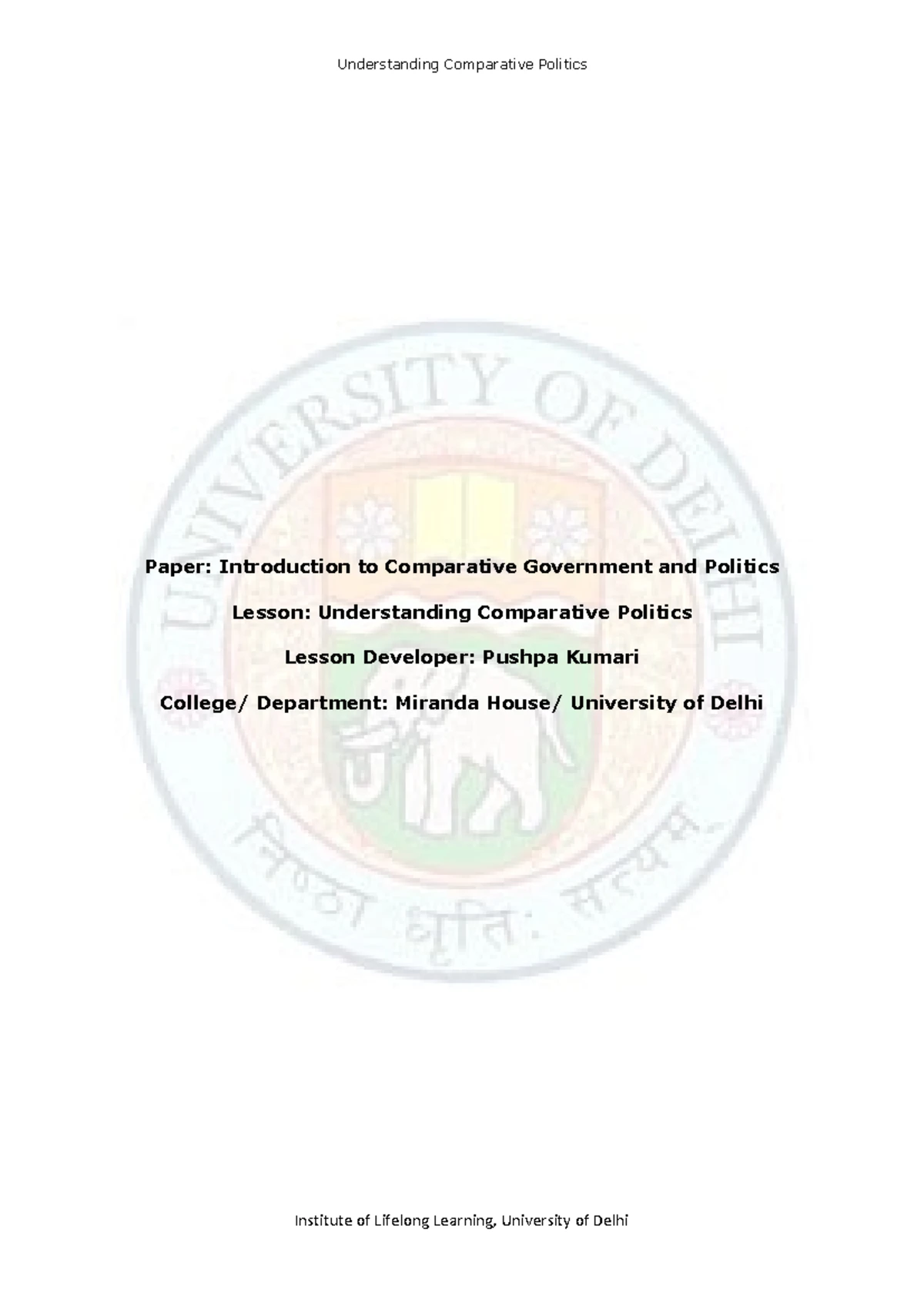 Comparative Government - COMPARATIVE GOVERNMENT & POLITICS POLITICS ...