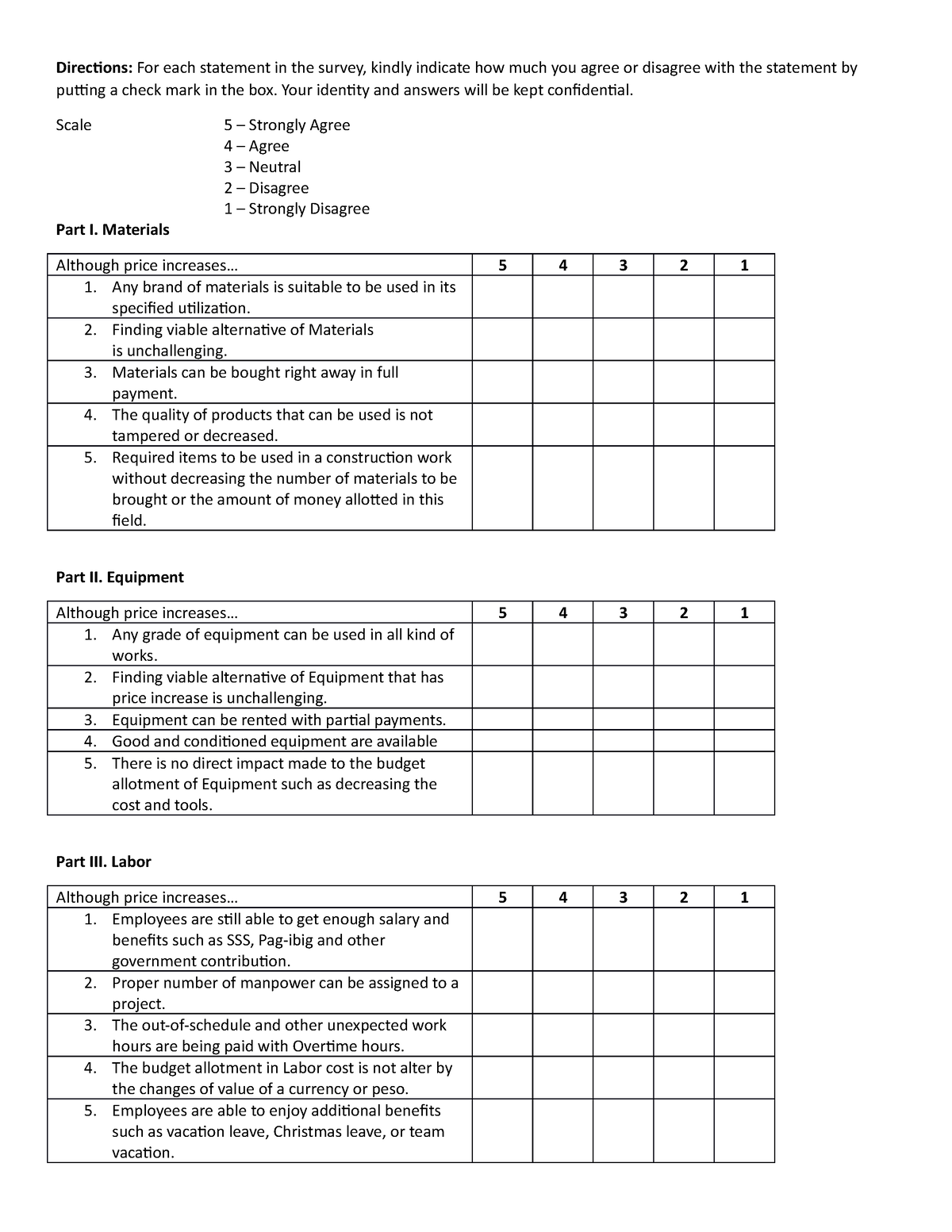 Sample-questionnaire - Directions: For each statement in the survey ...