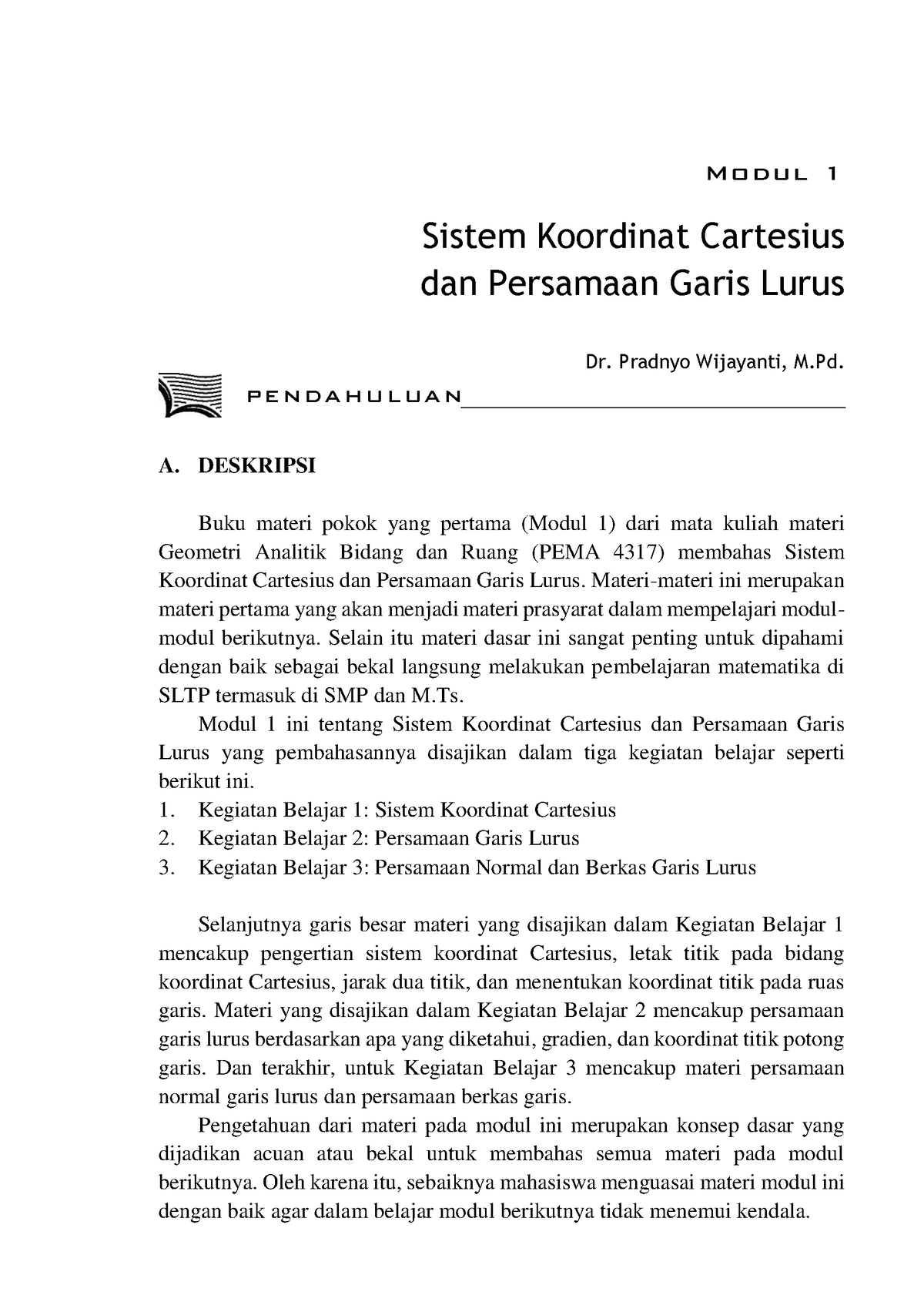 PEMA431702-M1 - Tugas - Modul 1 Sistem Koordinat Cartesius Dan ...