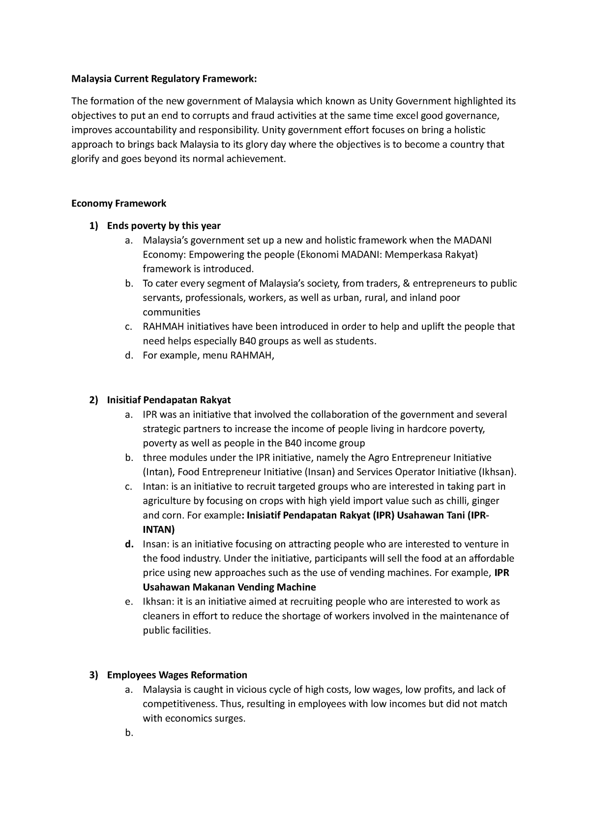 A Summary Of Regulatory Framework - Malaysia Current Regulatory ...