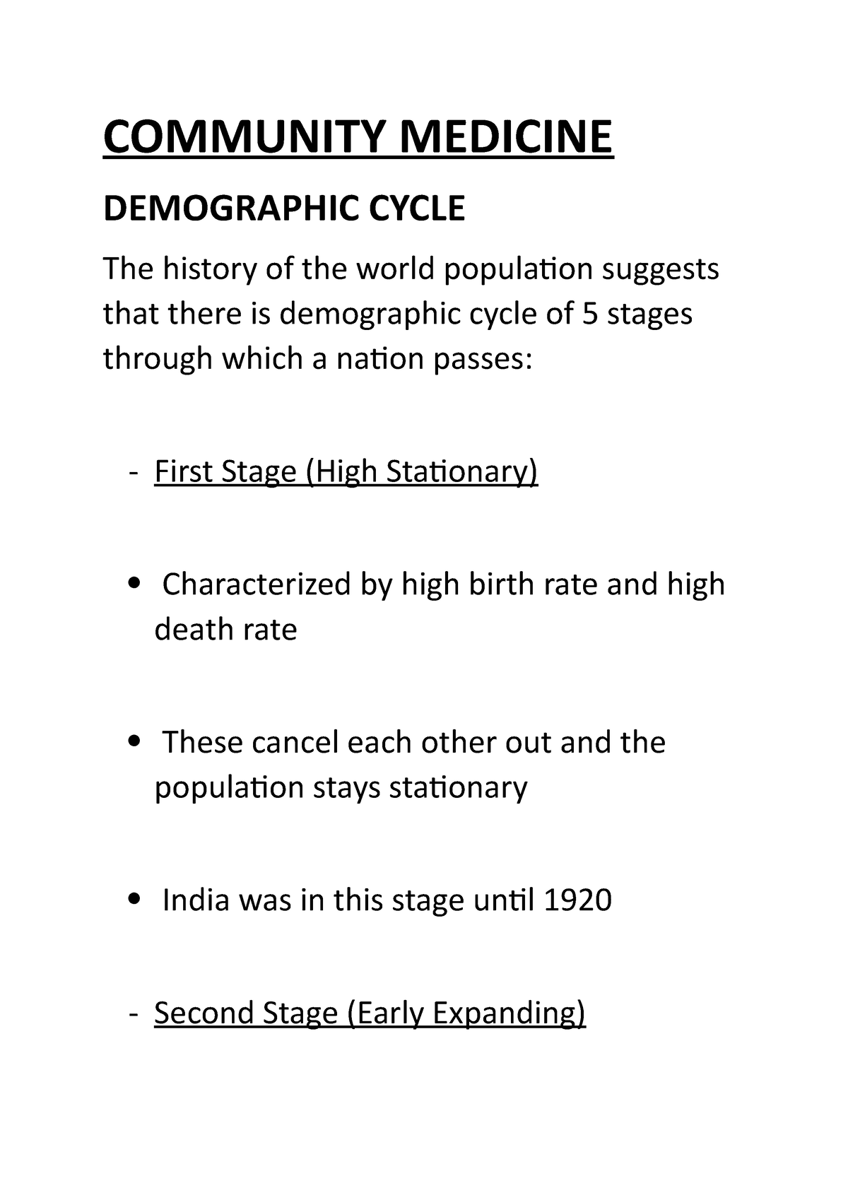 demographic cycle essay grade 10