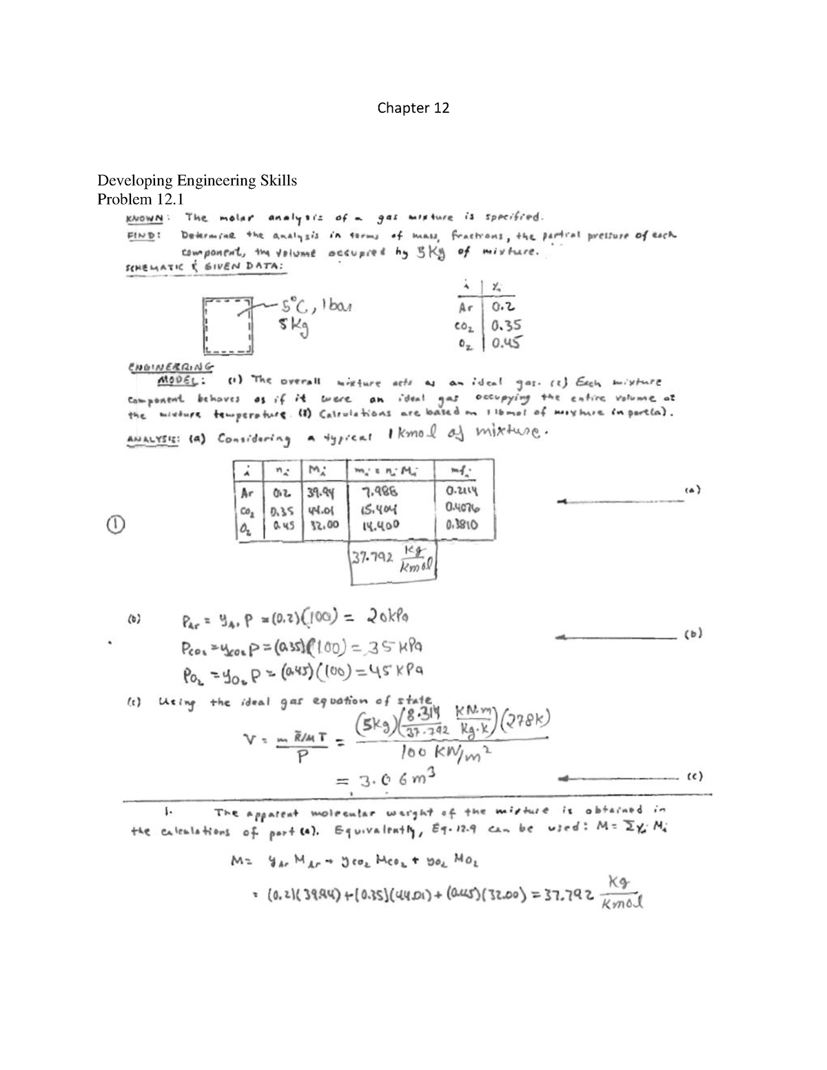 Ch12 - solution - 열역학2 전선 핵심 - Chapter 12 Developing Engineering Skills ...