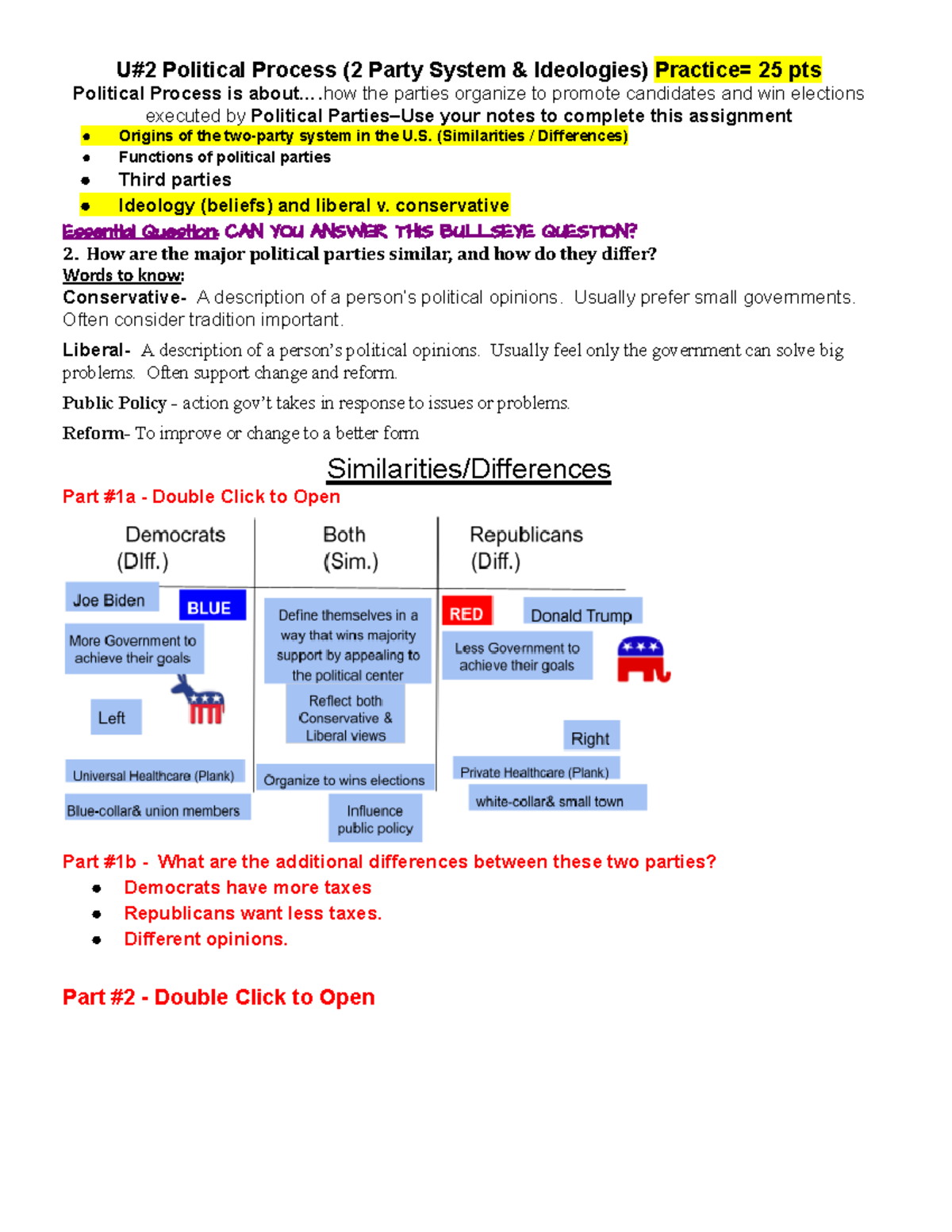 Party System & Ideologies GC-Draw - U#2 Political Process (2 Party ...