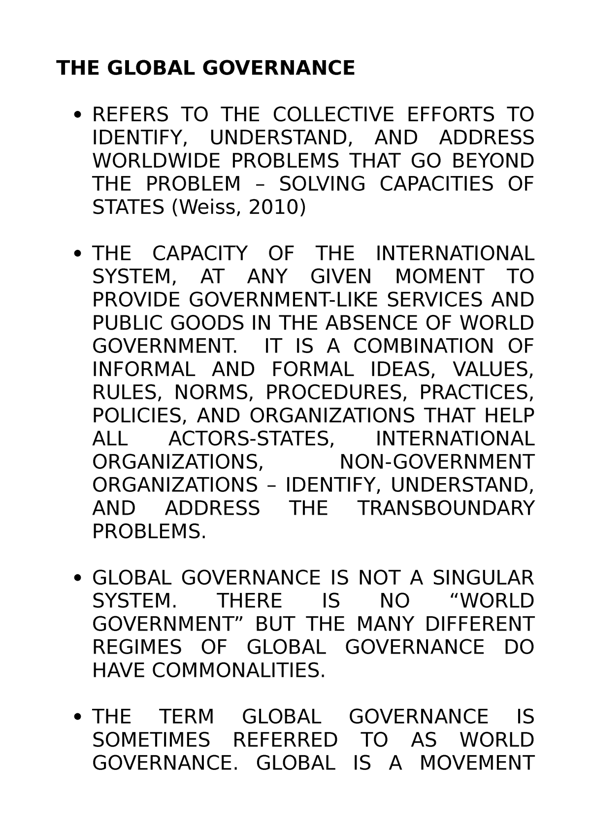 global governance essay topics