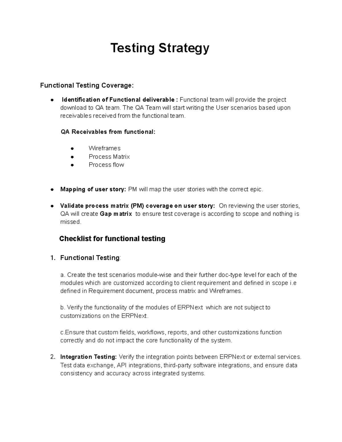 Testing Strategy - sdgfhghbnm - Testing Strategy Functional Testing ...