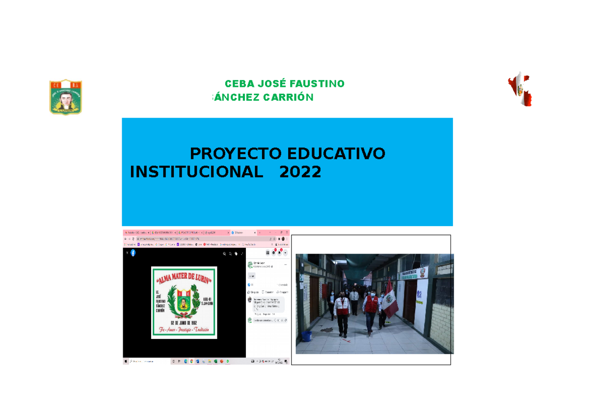 PEI 2022 - PROYECTO - CEBA JOSÉ FAUSTINO SÁNCHEZ CARRIÓN PROYECTO ...